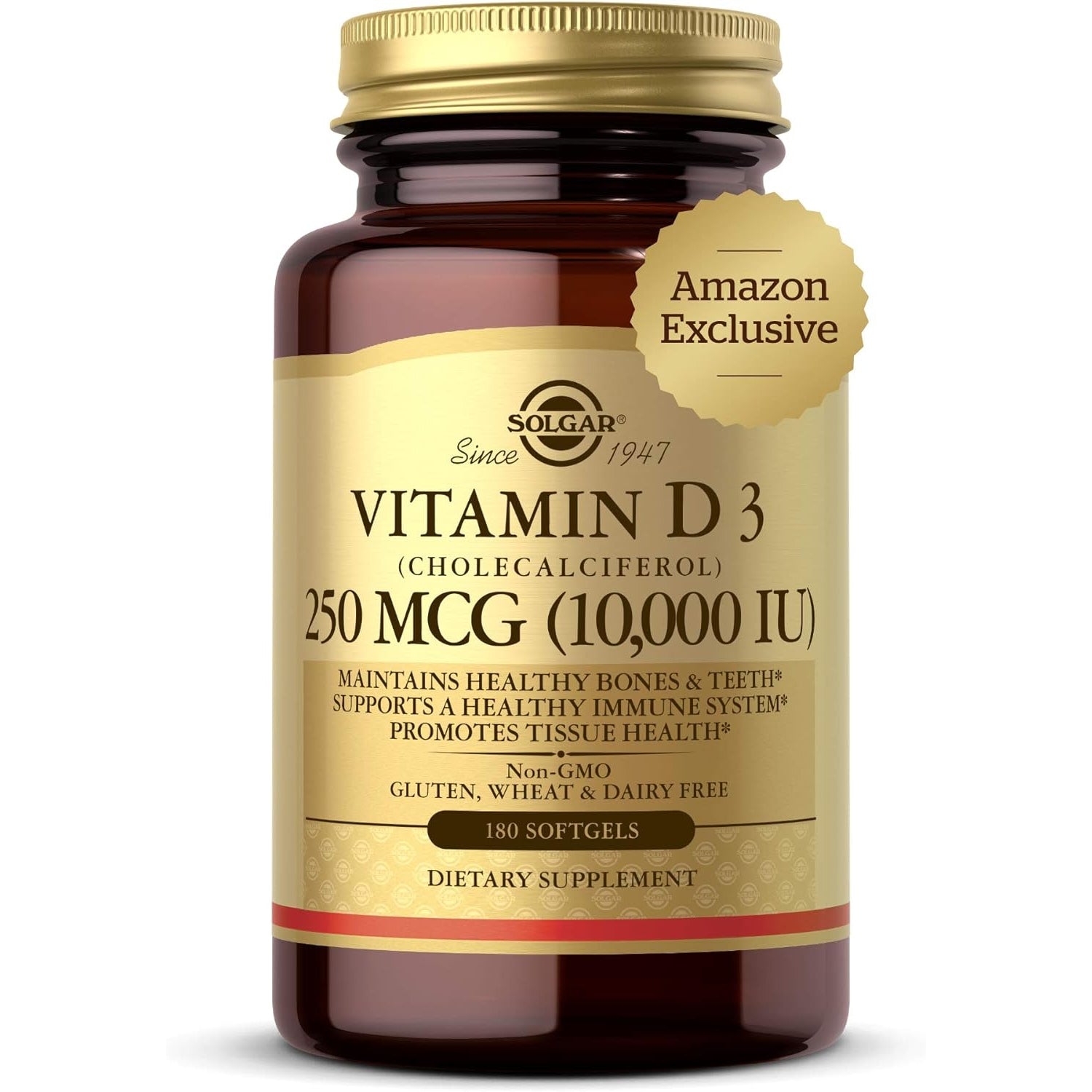 Solgar Vitamin D3 (Cholecalciferol) 125 MCG (5000 IU), 100 Softgels - Helps Maintain Healthy Bones & Teeth - Immune System Support - Non GMO, Gluten Free, Dairy Free - 100 Servings - Medaid International