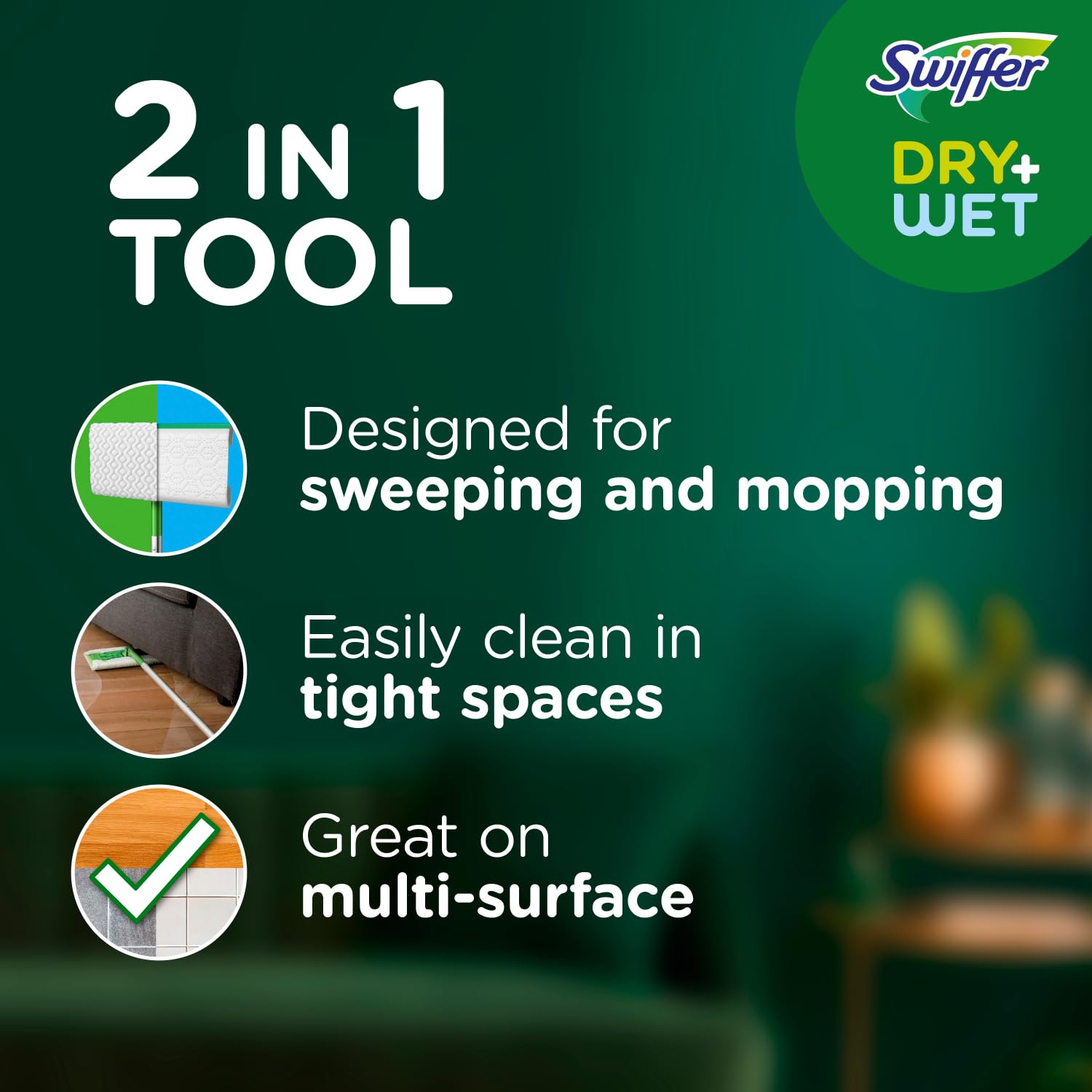 Swiffer Sweeper 2-in-1 Mops for Floor Cleaning, Dry and Wet Multi Surface Floor Cleaner, Sweeping and Mopping Starter Kit, Includes 1 Mop + 19 Refills, 20 Piece Set - Medaid International