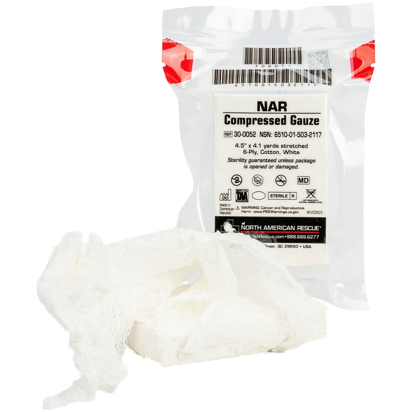 North American Rescue Individual Aid Kit NAR Compact First Aid with Compressed Gauze, Petrolatum Gauze, ETD, Gloves, Surgical Tape (85-0404)
