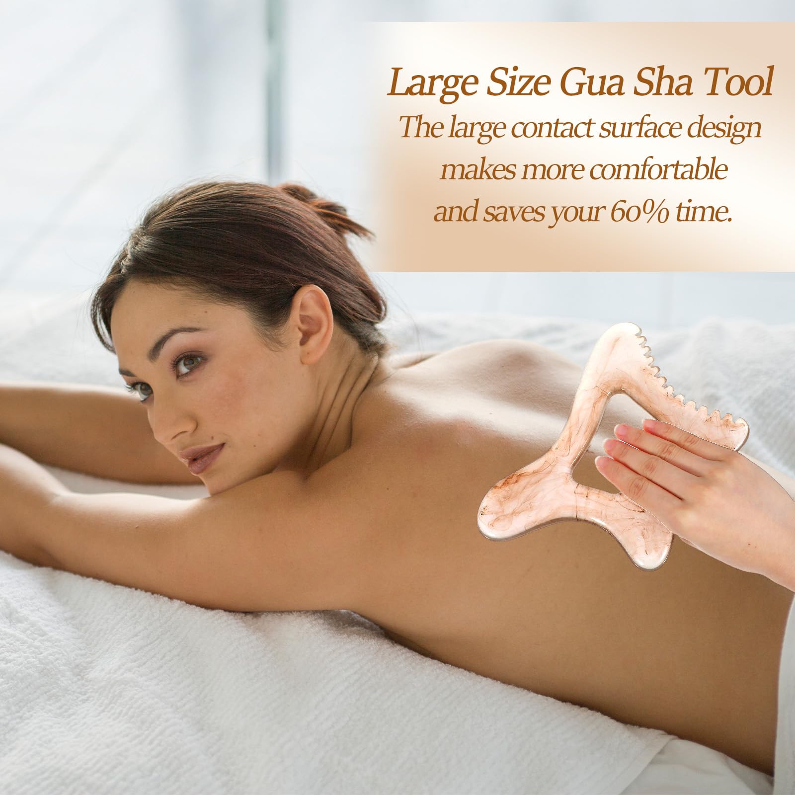 APLZGMG Amber Resin Gua Sha Body Tool, Large Guasha Tool for Face, Back, Legs - Efficient Gua Sha Facial Tools for Relaxation and Body Shaping - Medaid International