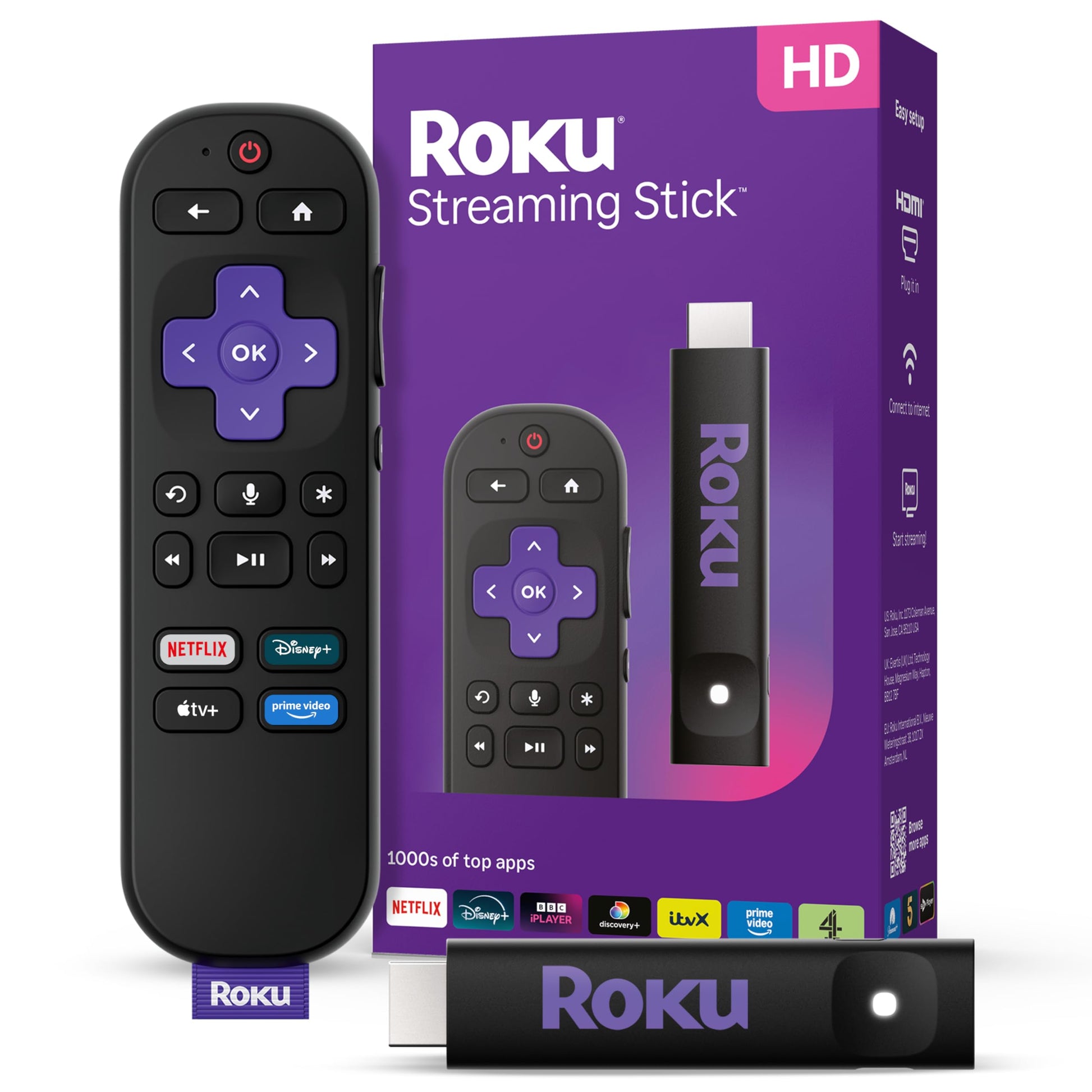 Roku® Streaming Stick™ 2025 – HD Roku Streaming Device for TV with Voice Remote – Free and Live TV - Medaid International