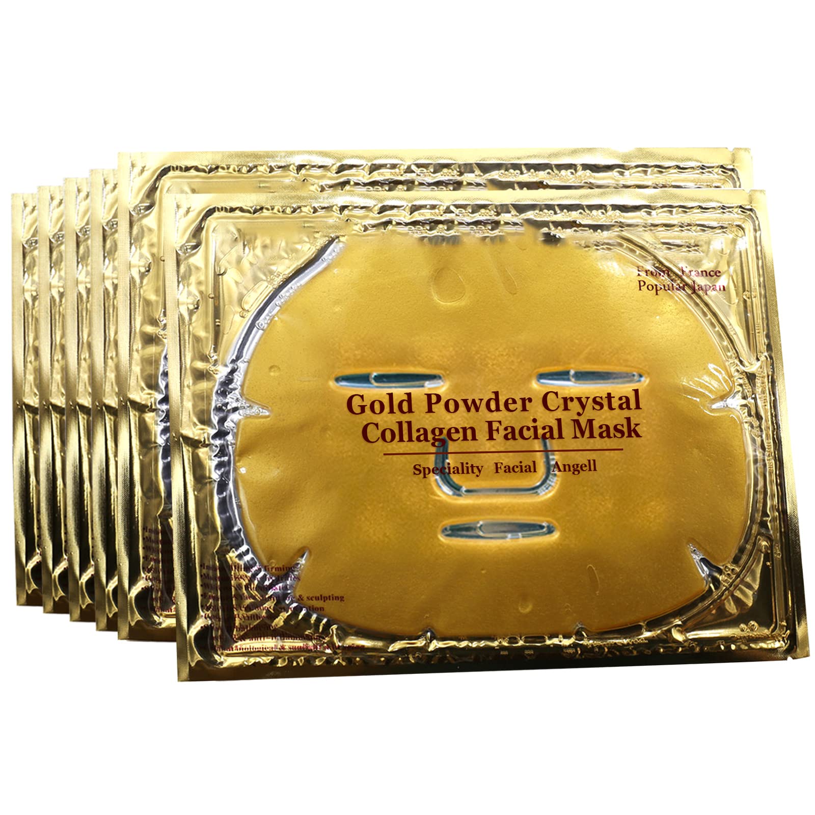 Permotary 6 PCS 24k Gold Crystal Gel Collagen Facial Masks, Deep Moisturizing Facial Sheet for Women Skin Care Revitalize Skin - Medaid International