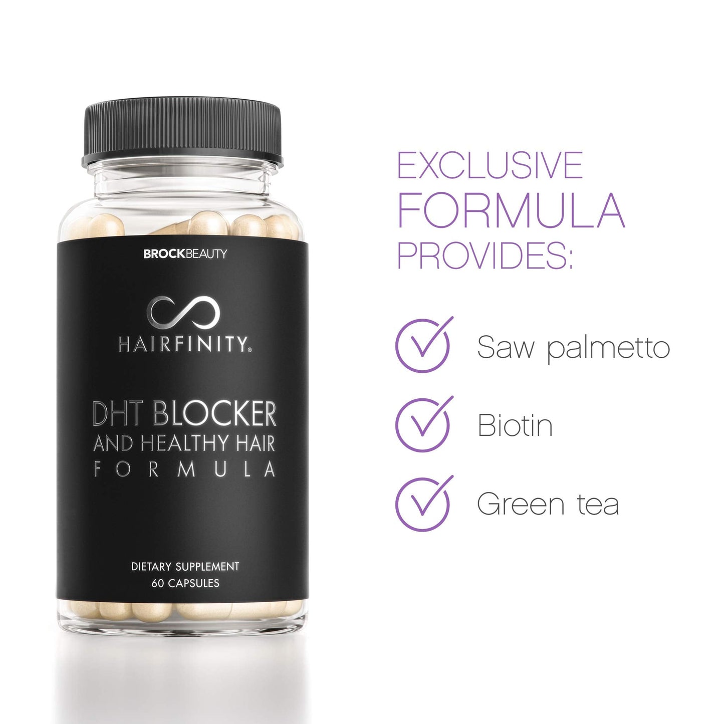 Hairfinity DHT Blocker and Healthy Hair Formula - Growth Supplement with Saw Palmetto, Biotin, and Vitamins to Stop Hair Loss and Regrow Hair - Vegan (60 Veggie-Capsules) - Medaid International