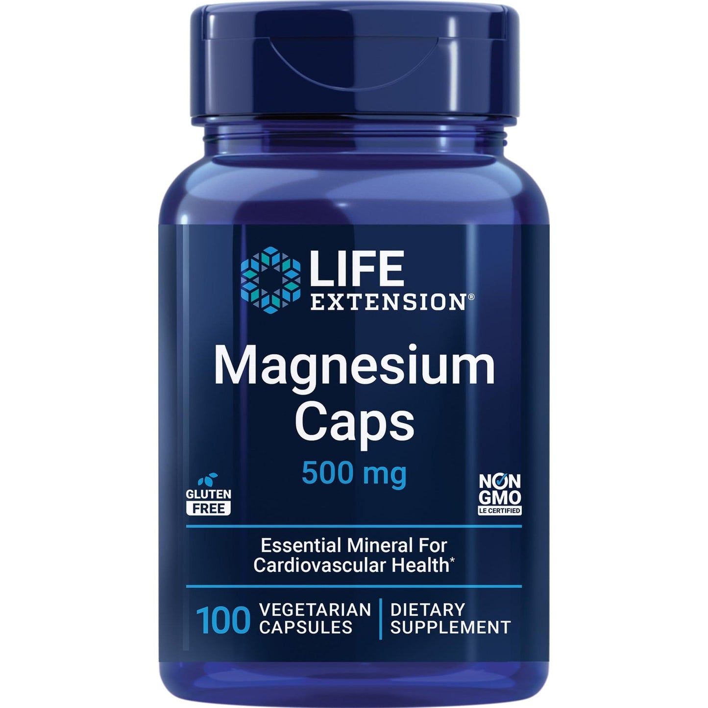 Life Extension Magnesium Caps, 500 mg, Magnesium Oxide, Citrate, and Succinate, Heart Health, Healthy Bones, Metabolism Support, 100 Vegetarian Capsules - Medaid International