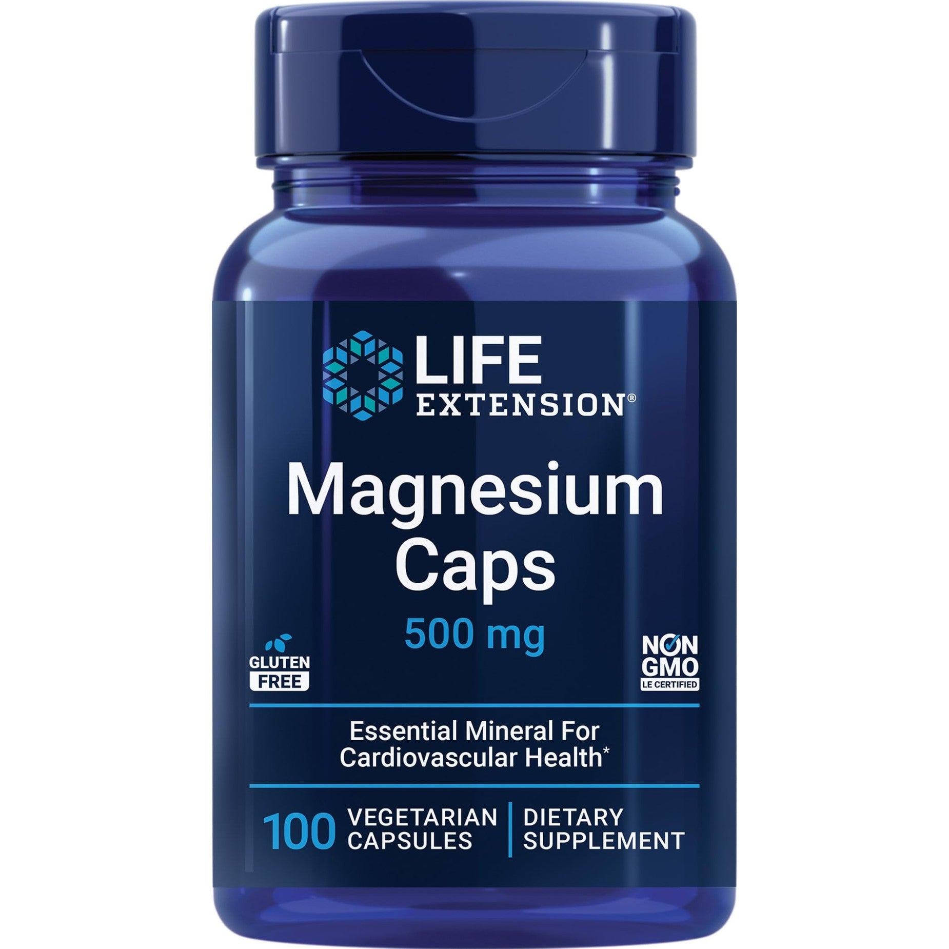 Life Extension Magnesium Caps, 500 mg, Magnesium Oxide, Citrate, and Succinate, Heart Health, Healthy Bones, Metabolism Support, 100 Vegetarian Capsules - Medaid International
