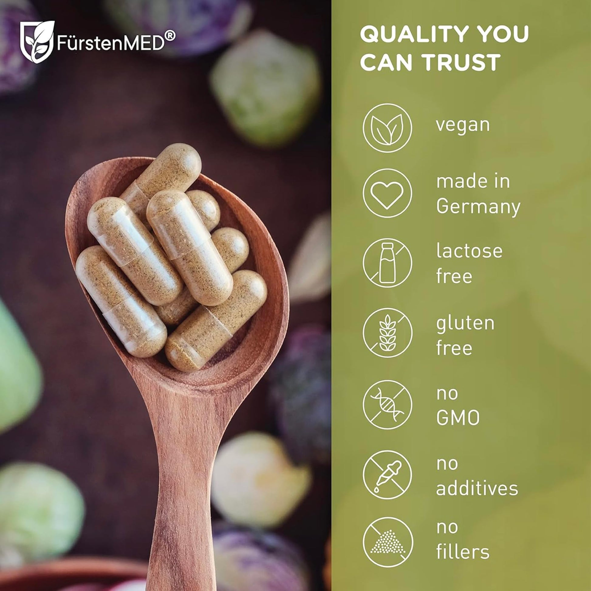 FürstenMED Milk Thistle with Artichoke Extract, Dandelion Root & Choline - Normal Liver Health Supplement - Highly Dosed with 80% Silymarin - Vegan Liver Support - 120 Non-GMO Capsule - Medaid International