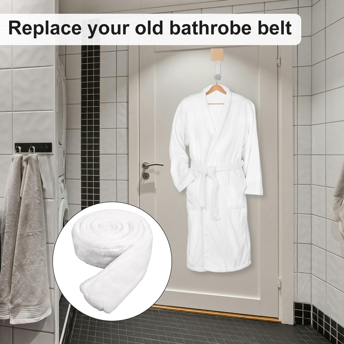 KASTWAVE Robe Belt, Soft Flannel Robe Tie Replacement Bathrobe Belt for Men Women