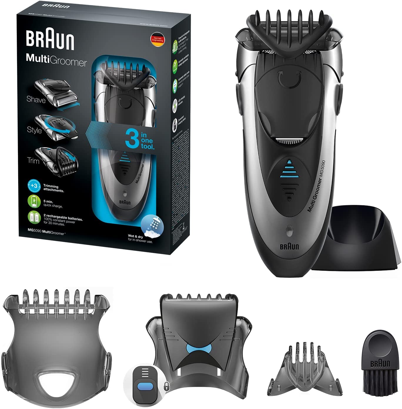 Braun Mg 5090 All In One Electric Wet And Dry Multi Groomer Trimmer For Men