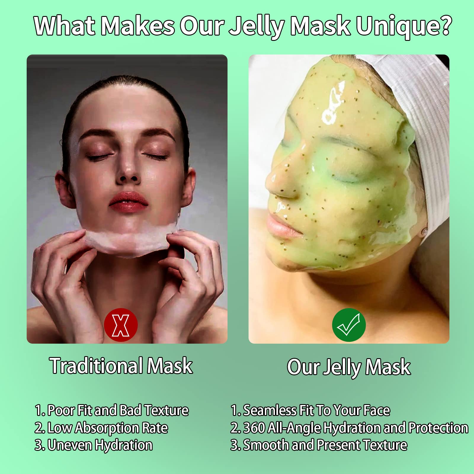 Nielies Glowing Biotin Peel-Off Jelly Mask Set, Jelly Mask For Facials, Face Mask For Instant Hydration, Vegan Peel Off Face Mask, Facial Skin Care Product Peel Off For Moisturizing, Glowing - Medaid International