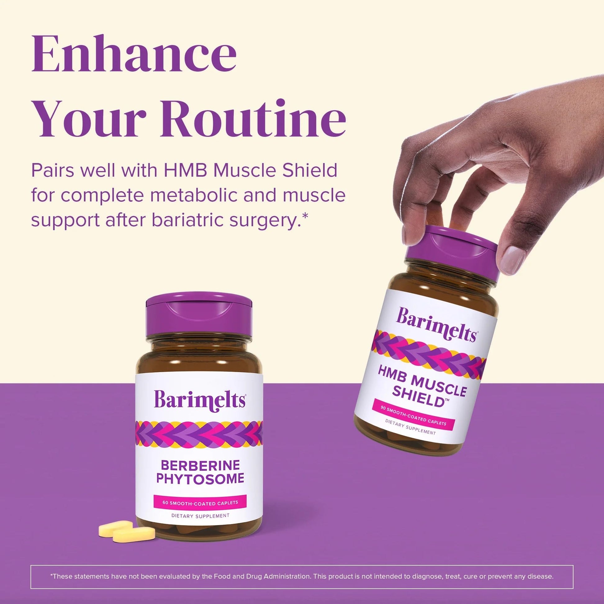 BariMelts Berberine Phytosome 550mg – Clinically Studied Berbevis® for 4X Better Absorption vs Regular Berberine – Supports Metabolism & Blood Sugar – 60 Smooth-Coated Caplets - Medaid International