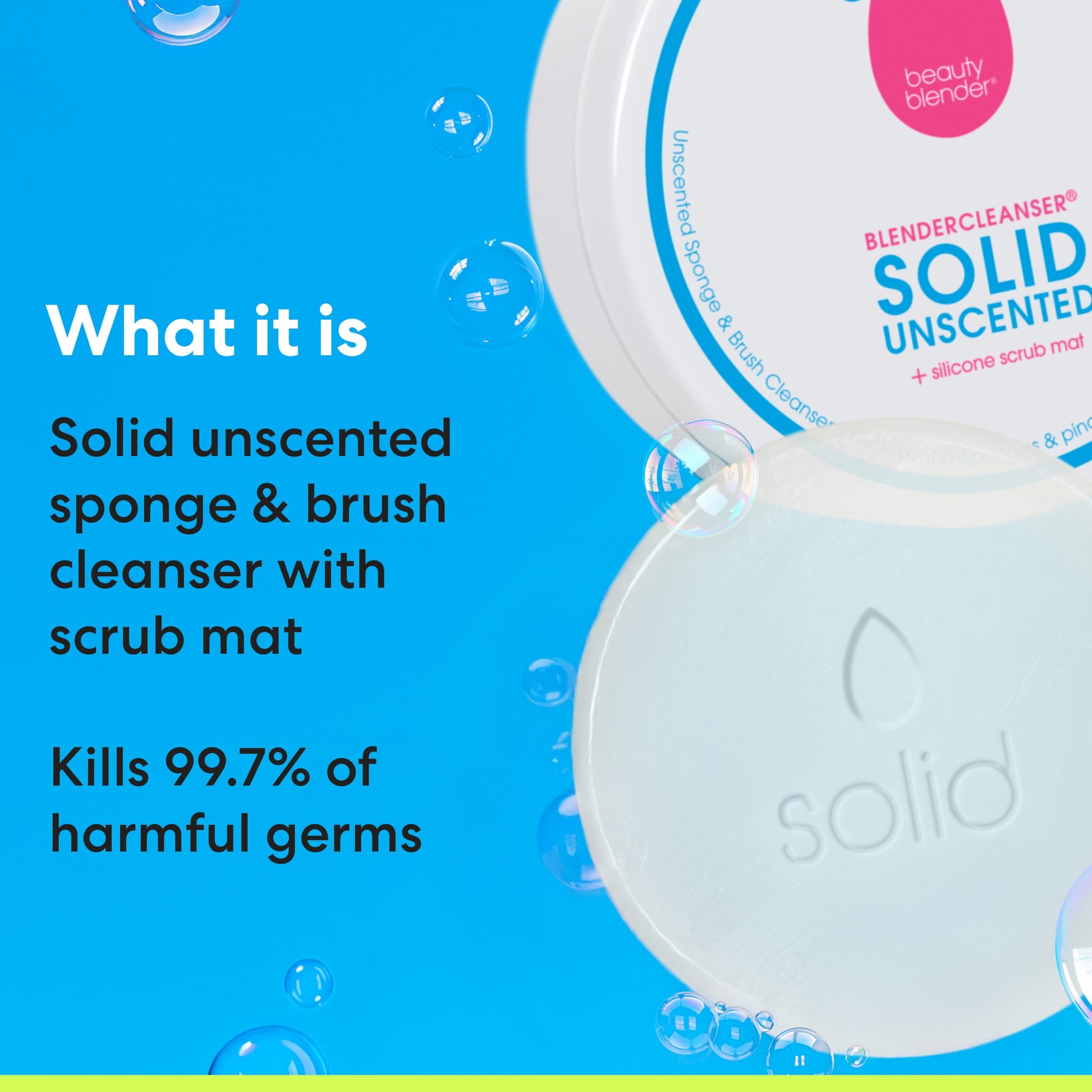 Beautyblender® | Blendercleanser® Solid Unscented Makeup Sponge & Brush Cleanser + Silicone Scrub Mat | Professional Cleansing Tool, Makeup Sponge Cleaner, Vegan & Cruelty Free, Made in USA - Medaid International