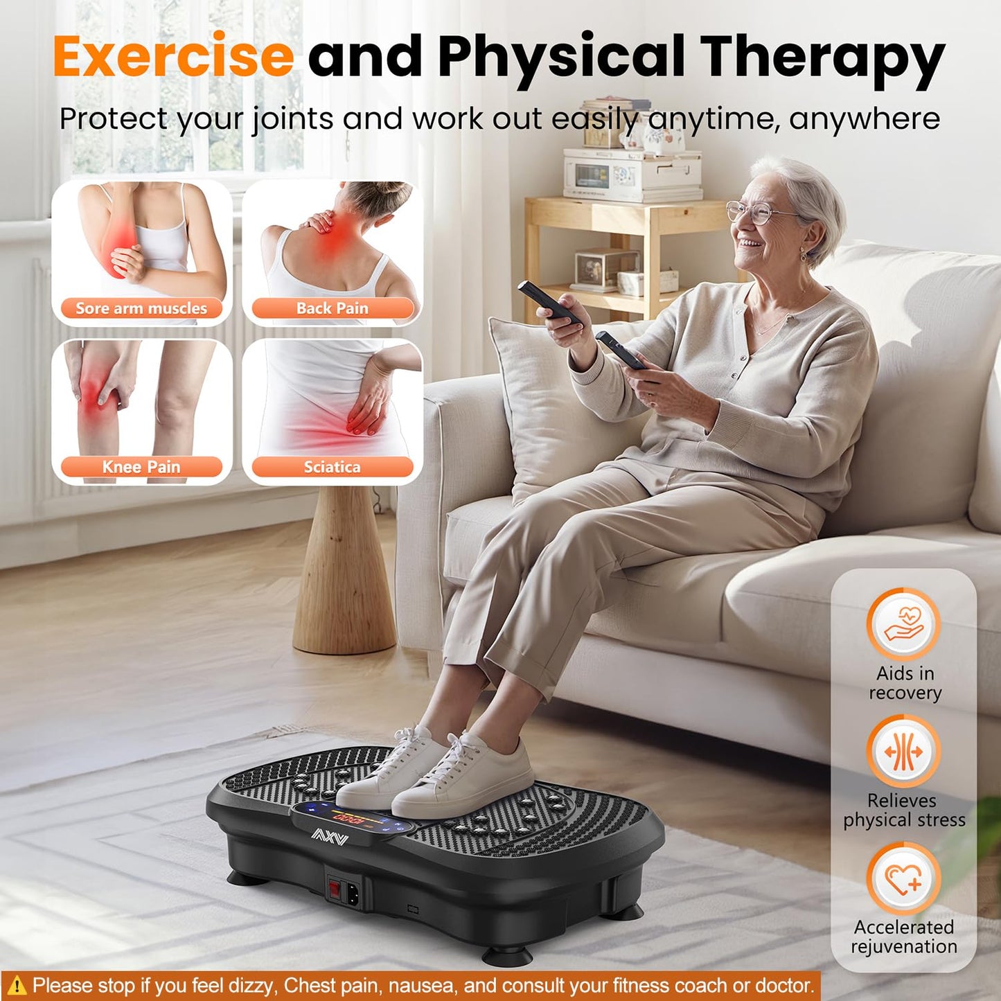 AXV Vibration Plate Fitness Platform Exercise Machine Vibrating Shaking Full Body Shaker Workout Vibrate Stand Shake Board Sport Gym for Weight Loss Fat Burner for Women Men Darkgray