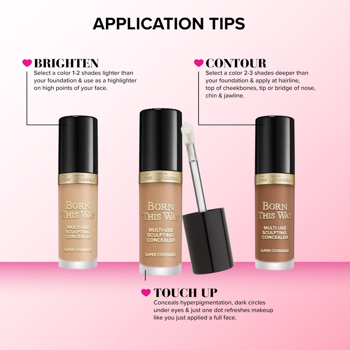 Too Faced Born This Way Super Coverage Multi-Use Concealer | Full Coverage, Non-Comedogenic, Oil Free + Long Lasting Concealer | Hyaluronic Acid + Coconut Water, 0.45 Fl Oz, Light Beige - Medaid International