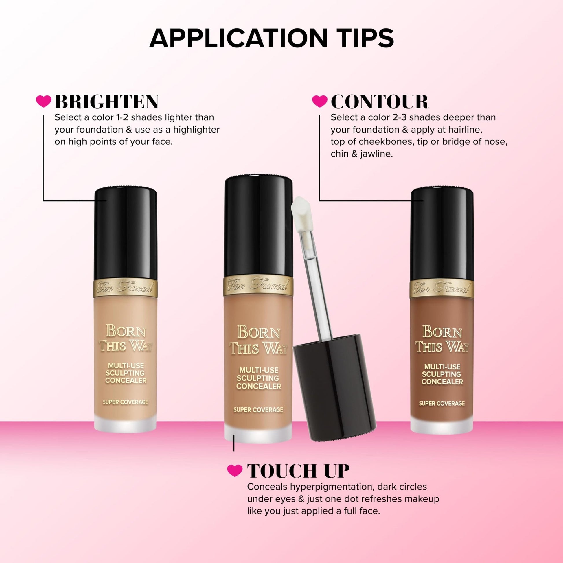 Too Faced Born This Way Super Coverage Multi-Use Concealer | Full Coverage, Non-Comedogenic, Oil Free + Long Lasting Concealer | Hyaluronic Acid + Coconut Water, 0.45 Fl Oz, Light Beige - Medaid International