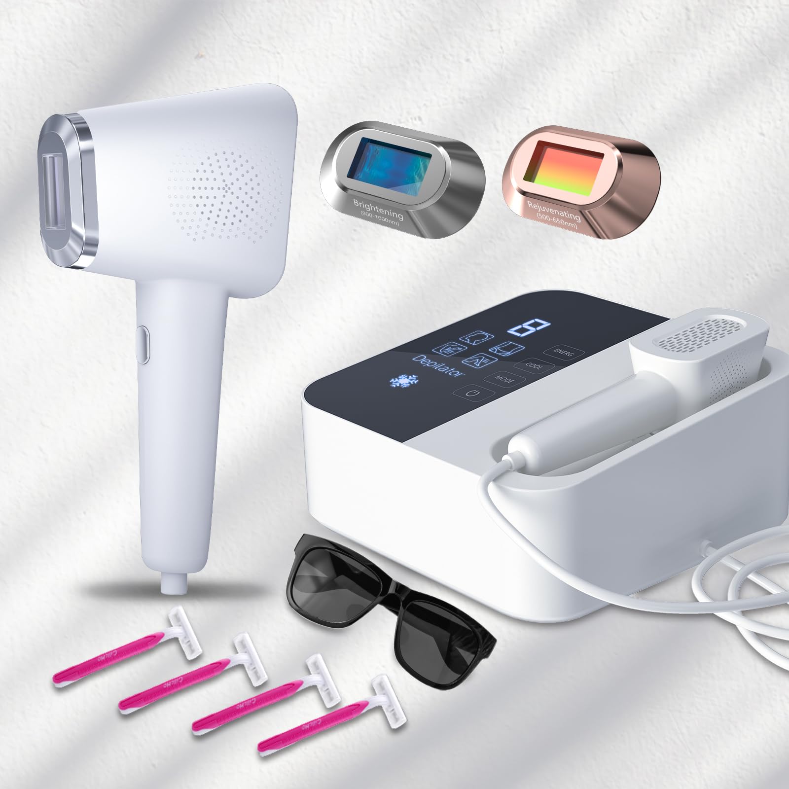 Laser Hair Removal with 9 Energy Levels, 46.4℉ Ice-Cooling Contact IPL Hair Removal for Women, Painless, Effective Hair Removal from Home, for Body & Face - Medaid International