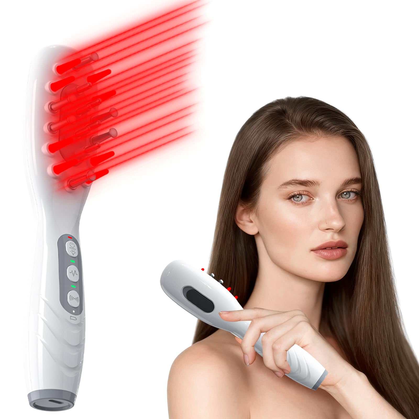 Laser Therapy Hair Growth Comb, Red Light Therapy for Hair Growth, Therapy brush, therabrush for hair growth - Medaid International