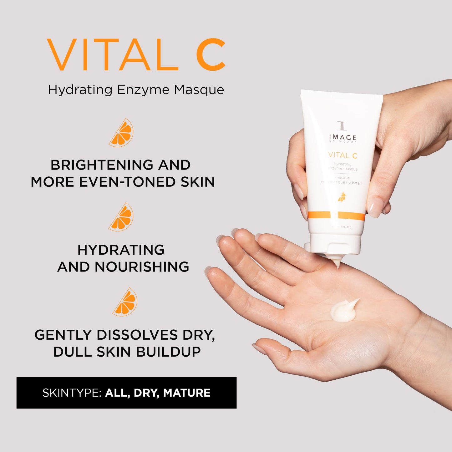 IMAGE Skincare, VITAL C Hydrating Enzyme Masque, Brightening Facial Mask with Vitamin C and Hyaluronic Acid, 2 oz - Medaid International