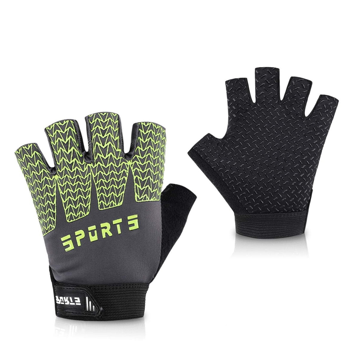 TERRIFI Kids Sport Gloves - Versatile Half Finger Gloves for Boys & Girls - Ideal for Cycling, Camping, Fishing & Outdoor Sports(Green)