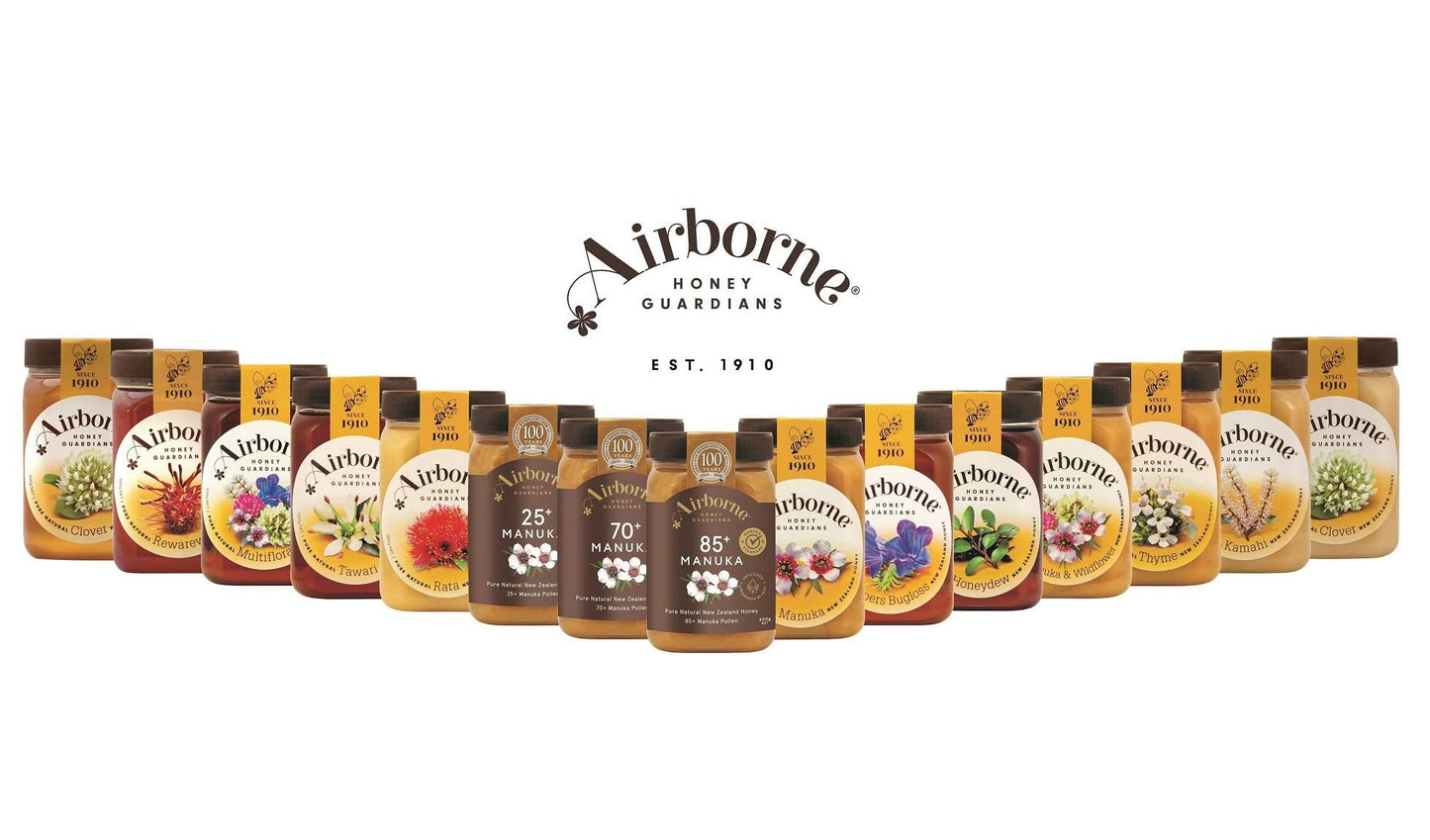 Airborne Manuka Honey Monofloral 70+, 100% Pure New Zealand Honey. Certified. Guaranteed. RAW. Non-GMO (17.85 oz) - Medaid International