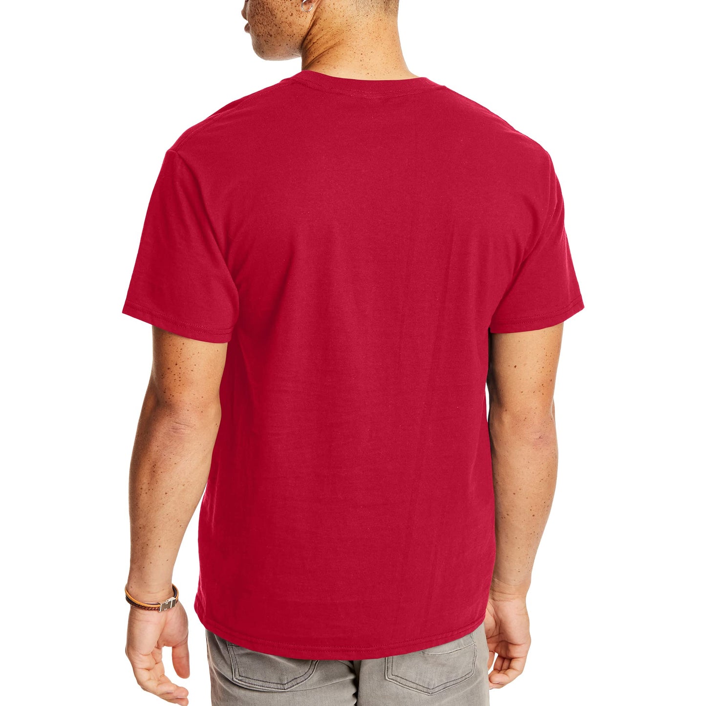 Hanes Men's Short Sleeve Beefy-T with Pocket, Deep Red, X-Large - Medaid International