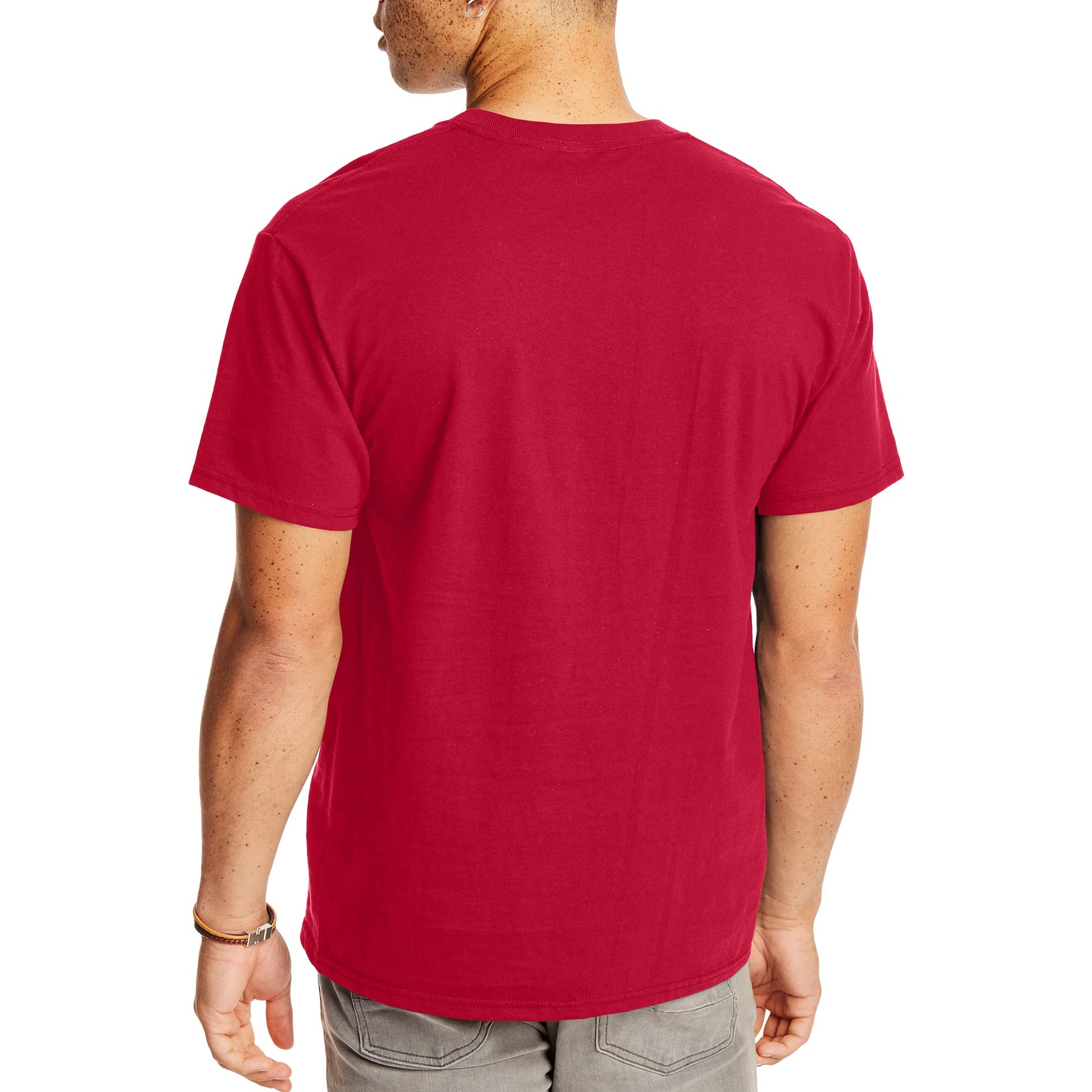 Hanes Men's Short Sleeve Beefy-T with Pocket, Deep Red, X-Large - Medaid International