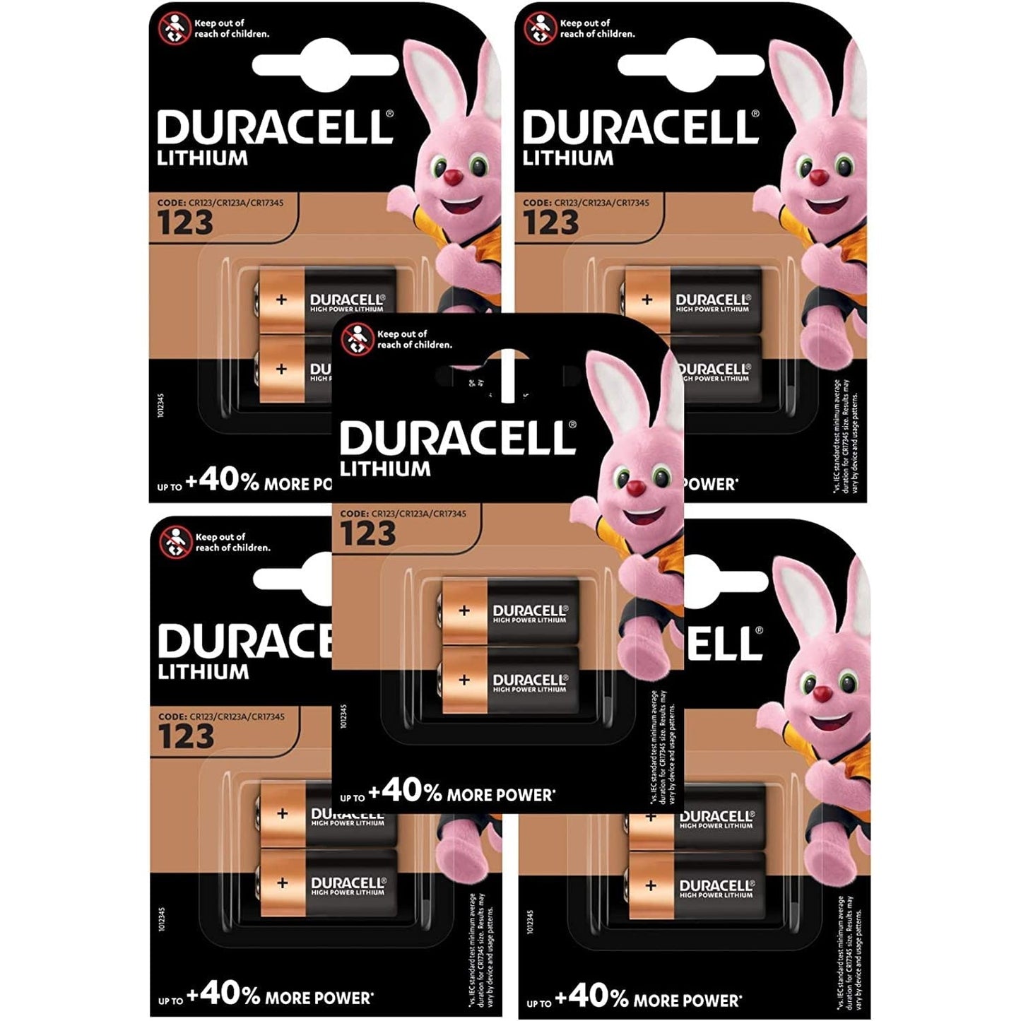 DURACELL CR123 (10 Pack) High Power Lithium Battery 3V (CR123A / CR17345) – Long life guarantee – For Cameras, Flashlights, Smoke Detectors, Small Devices – 10–Year Storage Guarantee - Leak Prevention - Medaid International