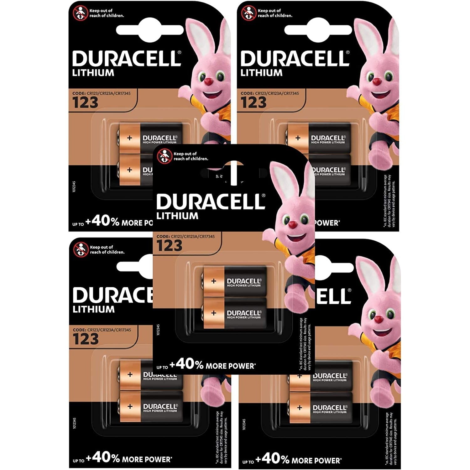 DURACELL CR123 (10 Pack) High Power Lithium Battery 3V (CR123A / CR17345) – Long life guarantee – For Cameras, Flashlights, Smoke Detectors, Small Devices – 10–Year Storage Guarantee - Leak Prevention - Medaid International