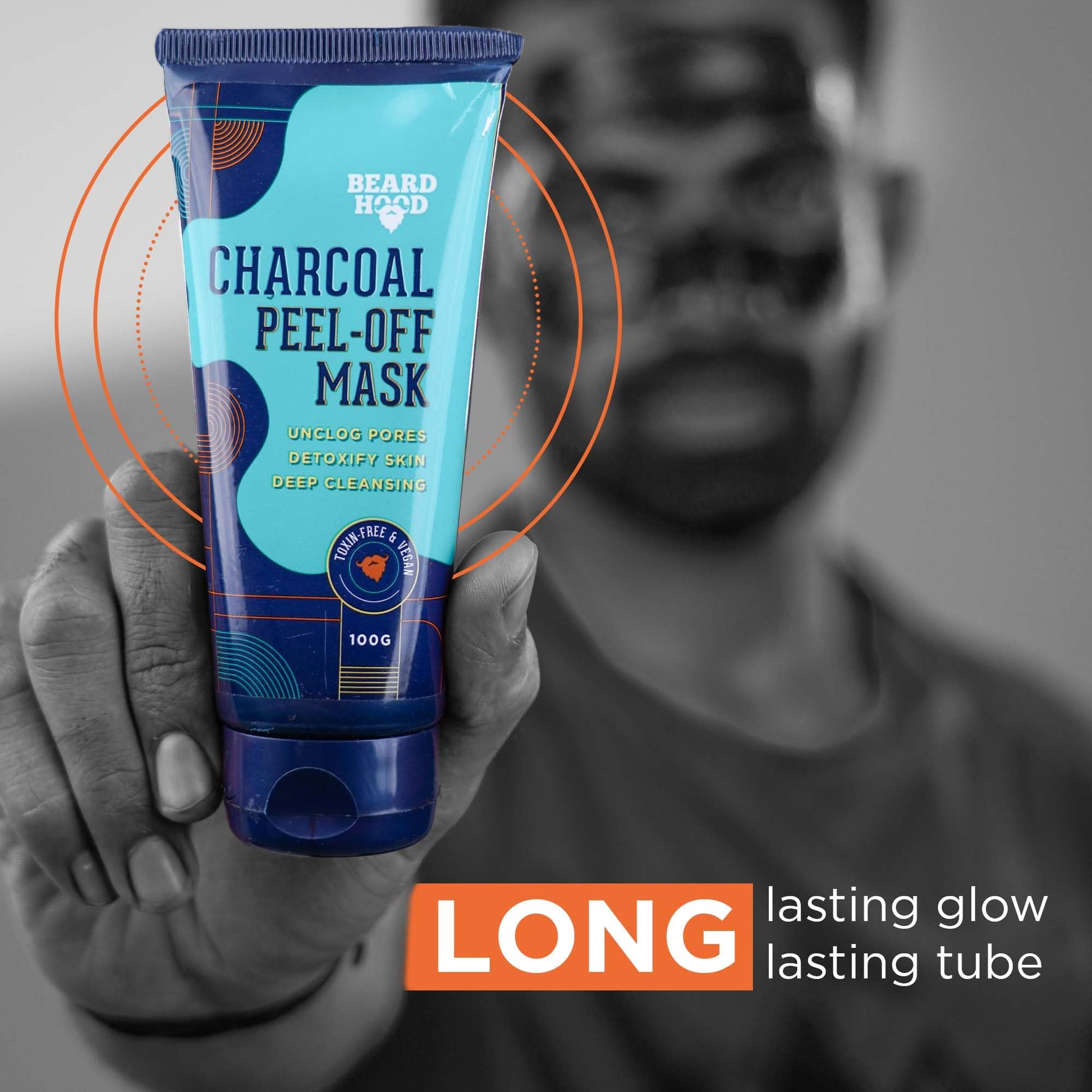 BEARDHOOD Charcoal Peel Off Mask | Skin Detox & Instant Glow | Benefits of Rosemary Oil & Eucalyptus Oil 3.5 Ounce/100Gram - Medaid International