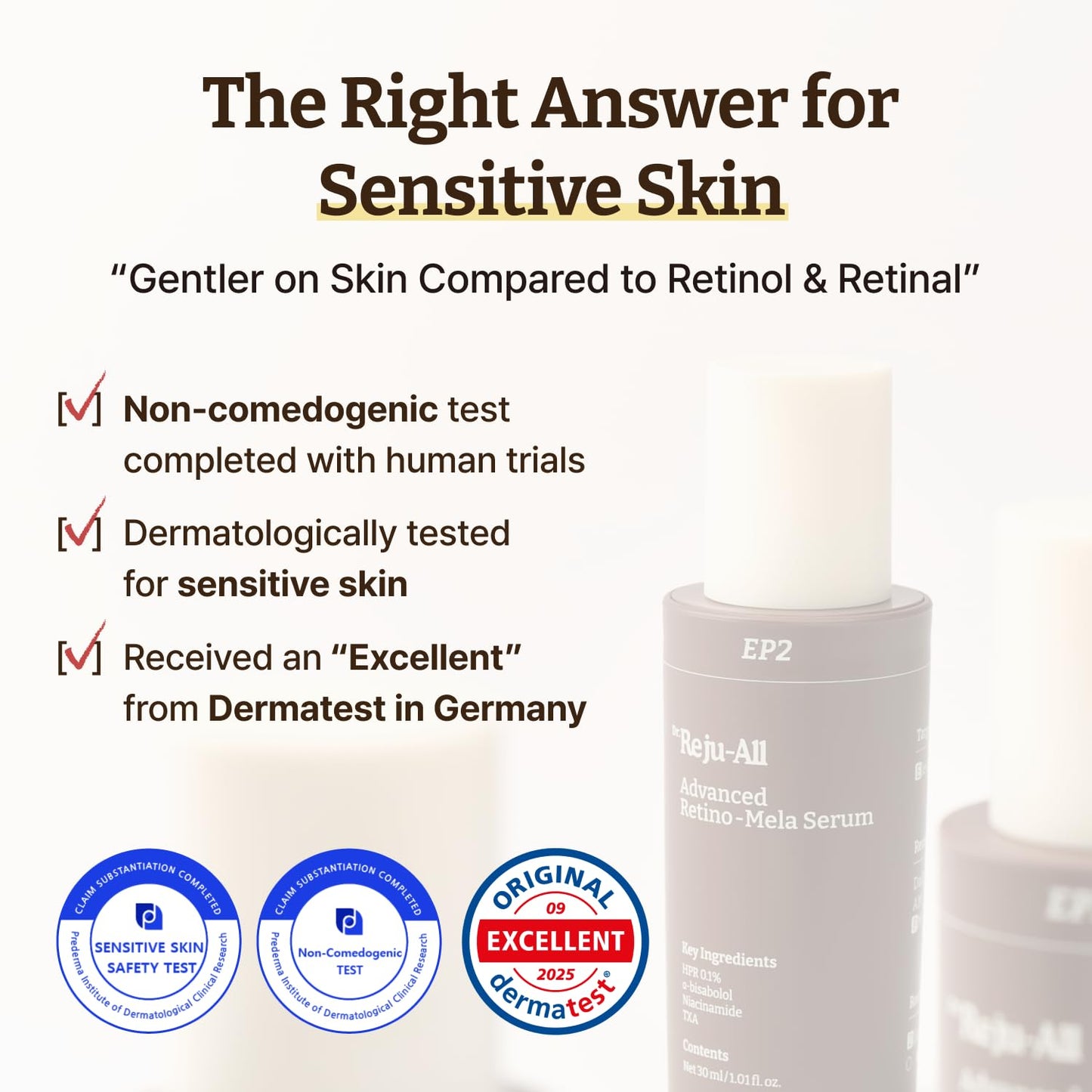 Dr. Reju-All Advanced Retino-Mela Serum – HPR Retinol Serum for Face – Anti-Aging, Pore Minimizer, Next-Gen Korean Skin care – Gentle & Beginner-Friendly – Niacinamide 10% & TXA 4% – 1 Fl Oz - Medaid International