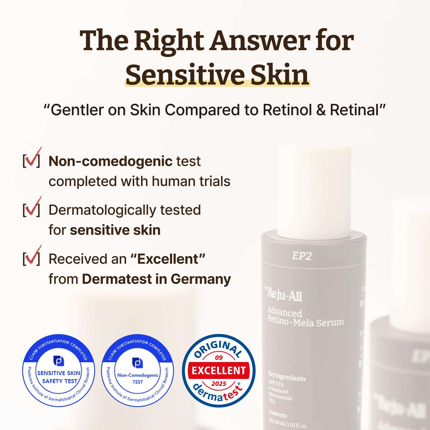 Dr. Reju-All Advanced Retino-Mela Serum – HPR Retinol Serum for Face – Anti-Aging, Pore Minimizer, Next-Gen Korean Skin care – Gentle & Beginner-Friendly – Niacinamide 10% & TXA 4% – 1 Fl Oz - Medaid International