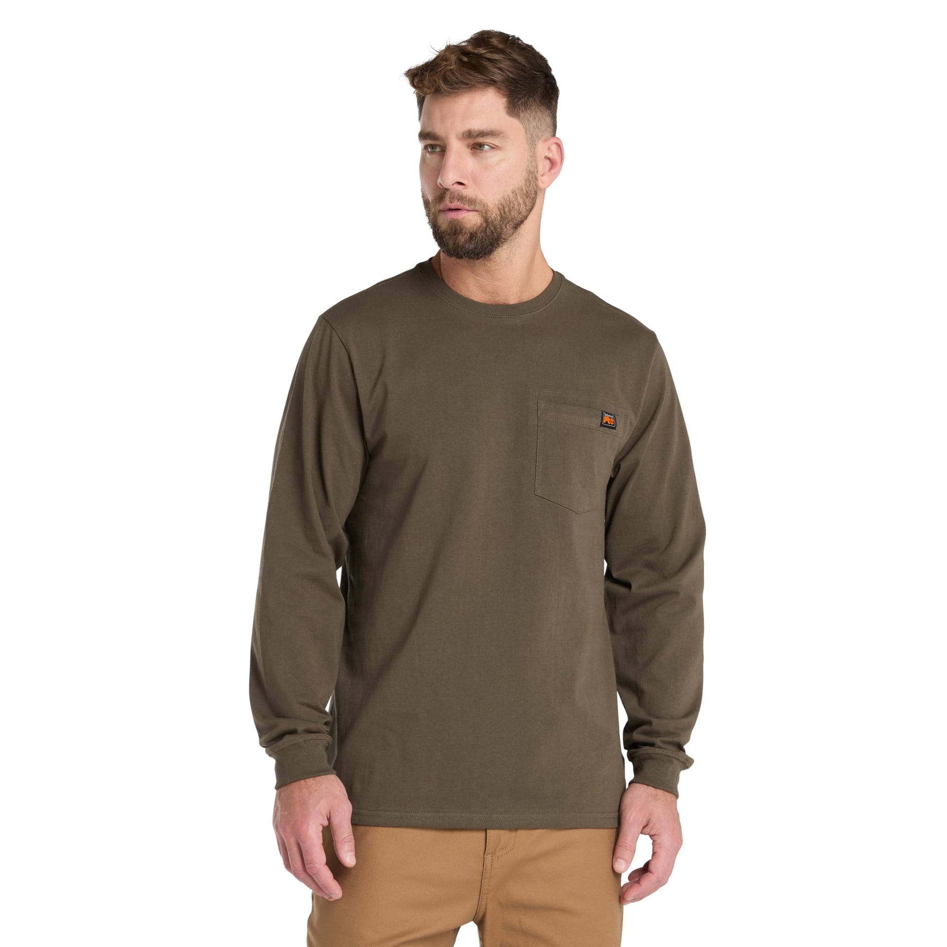 Timberland PRO Men's Core Pocket Long-Sleeve T-Shirt, Olive Night, Extra Large - Medaid International