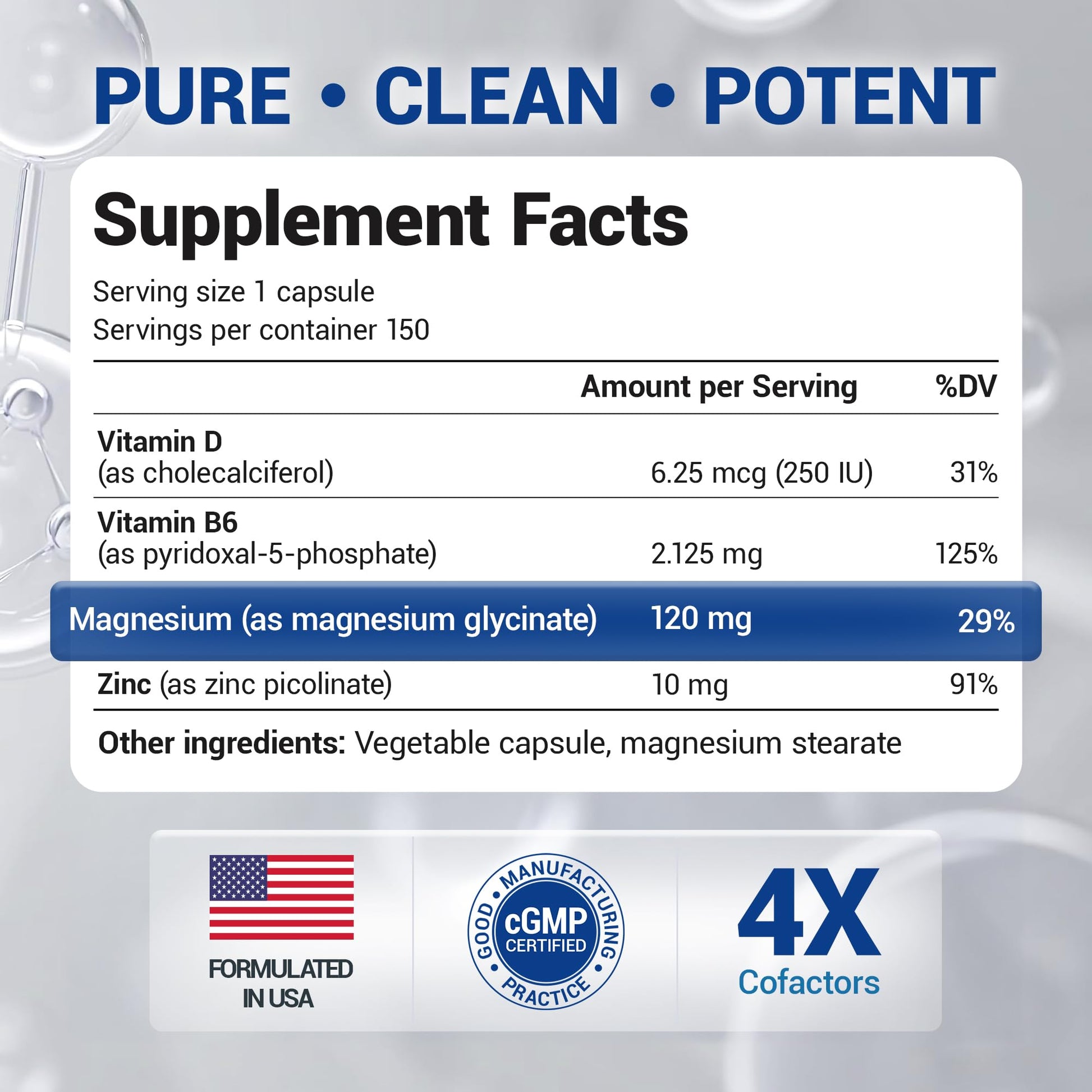 Dr. Berg Maximum Strength 4-in-1 Chelated Magnesium Glycinate with Clean, Potent & Pure Ingredients | 4X Lab-Tested & Verified | USA Formulated Magnesium Supplement Capsules | 150 Capsules - Medaid International