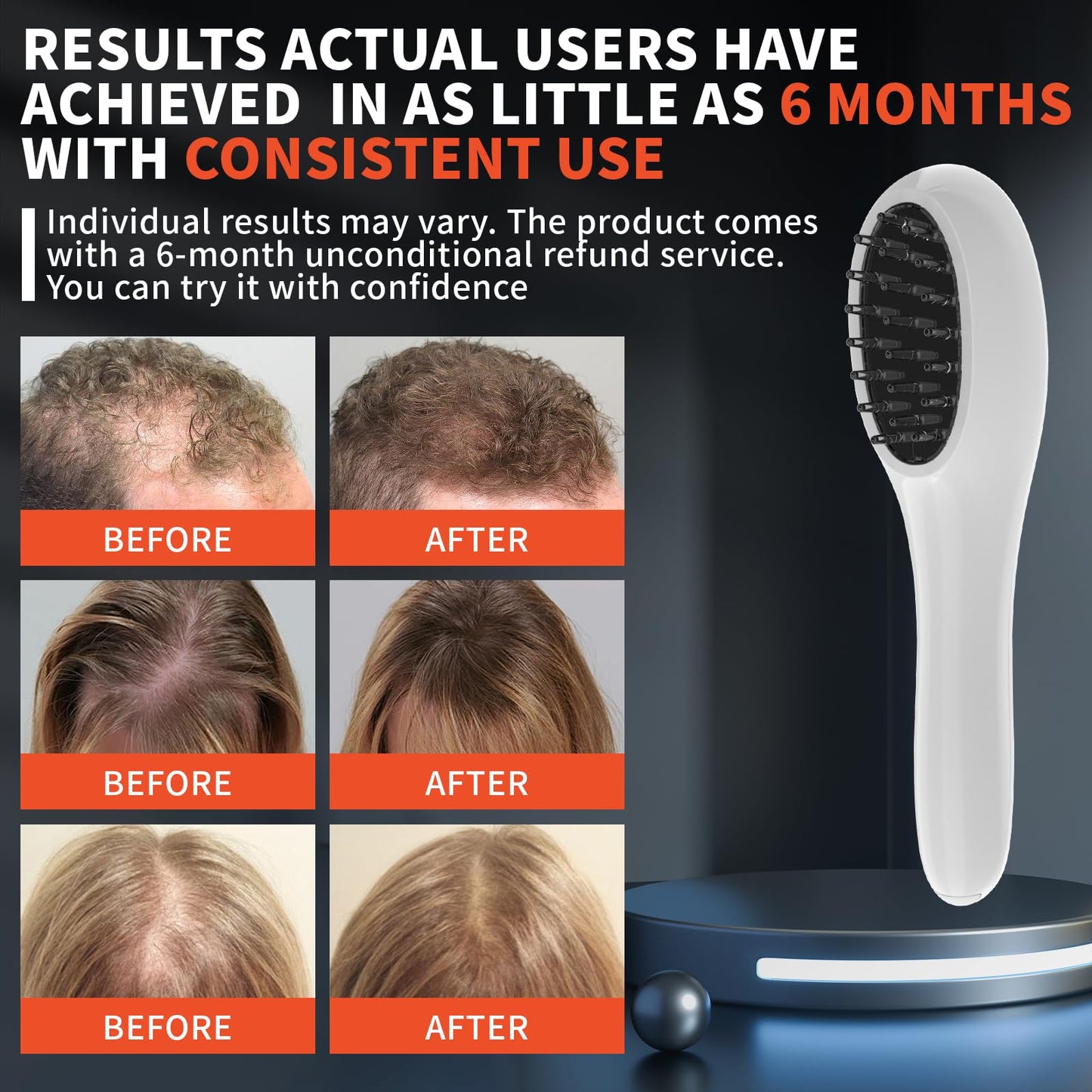 PUPCA Laser Therapy Hair Growth Comb, Hand-Held Comb-Shaped Low Level Laser Therapy To Promote Hair Growth in Women and Men - Medaid International