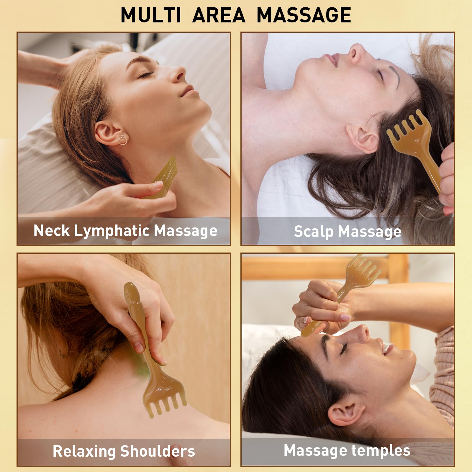 DUAIU Head Massager Scalp, Manual Hair Scalp Massager, Gua Sha Five Claw Scalp Massage Tool Comb, Facial Massager for Head Face Eye Nose Jaw Neck - Medaid International