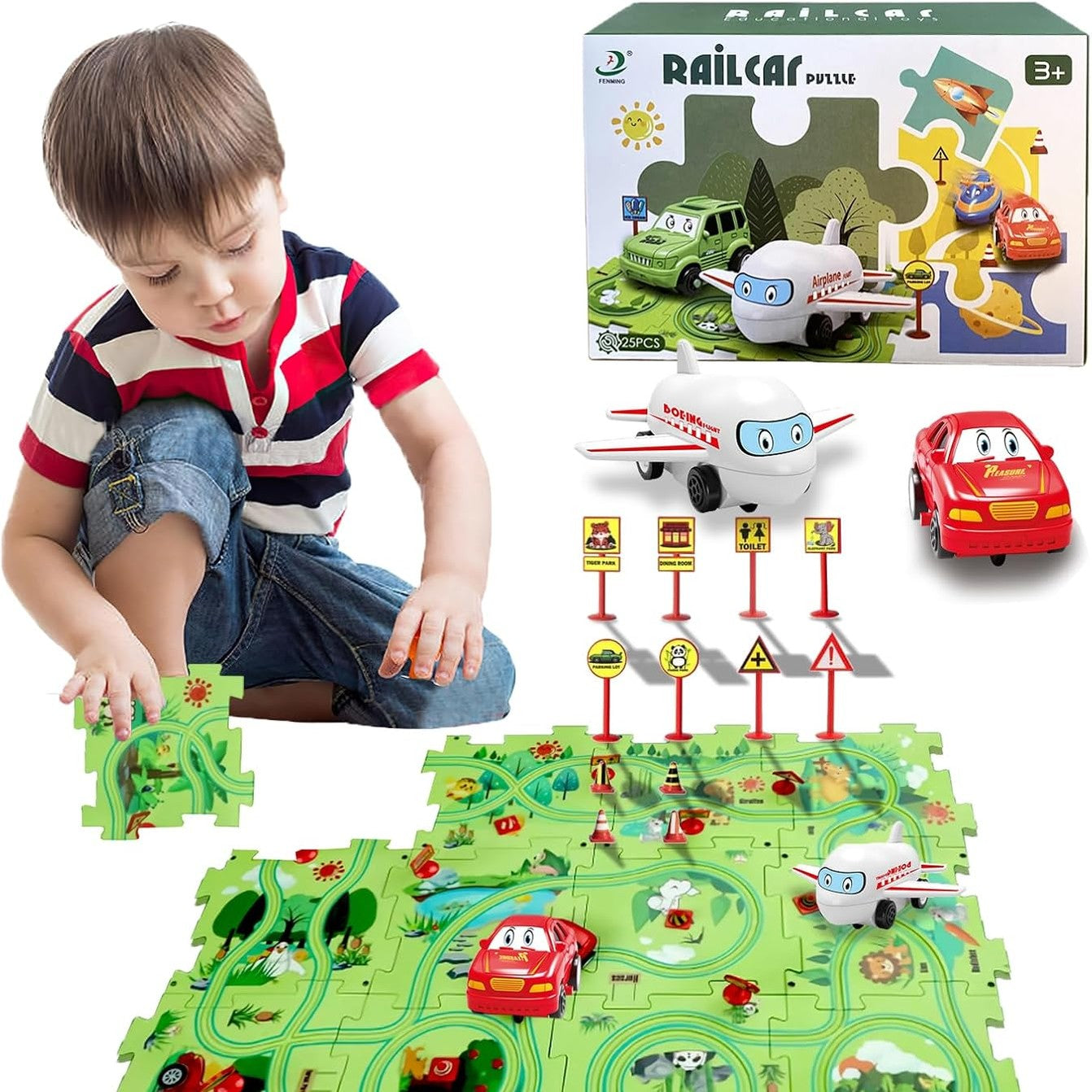 Puzzle Racer Car Track Set for Kids