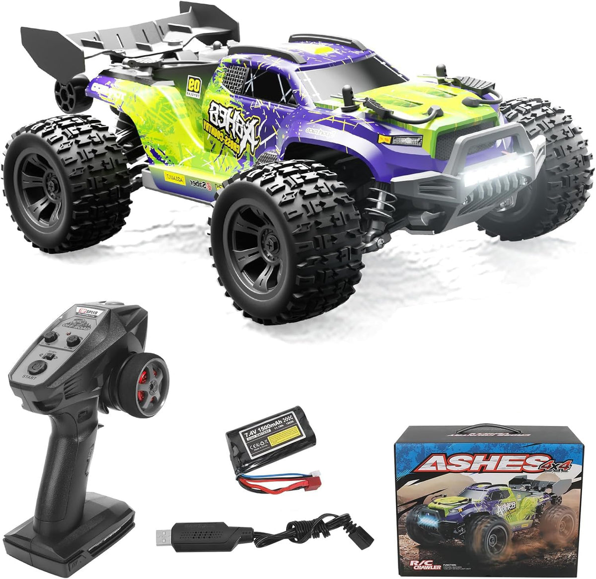 4WD High-Speed RC Car 1:18, KASTWAVE 70 KM/H Off-Road Remote Control Truck, All Terrain Electric Vehicle, Rechargeable Battery, 2.4GHz Anti-Interference, Gift for Teens Adults