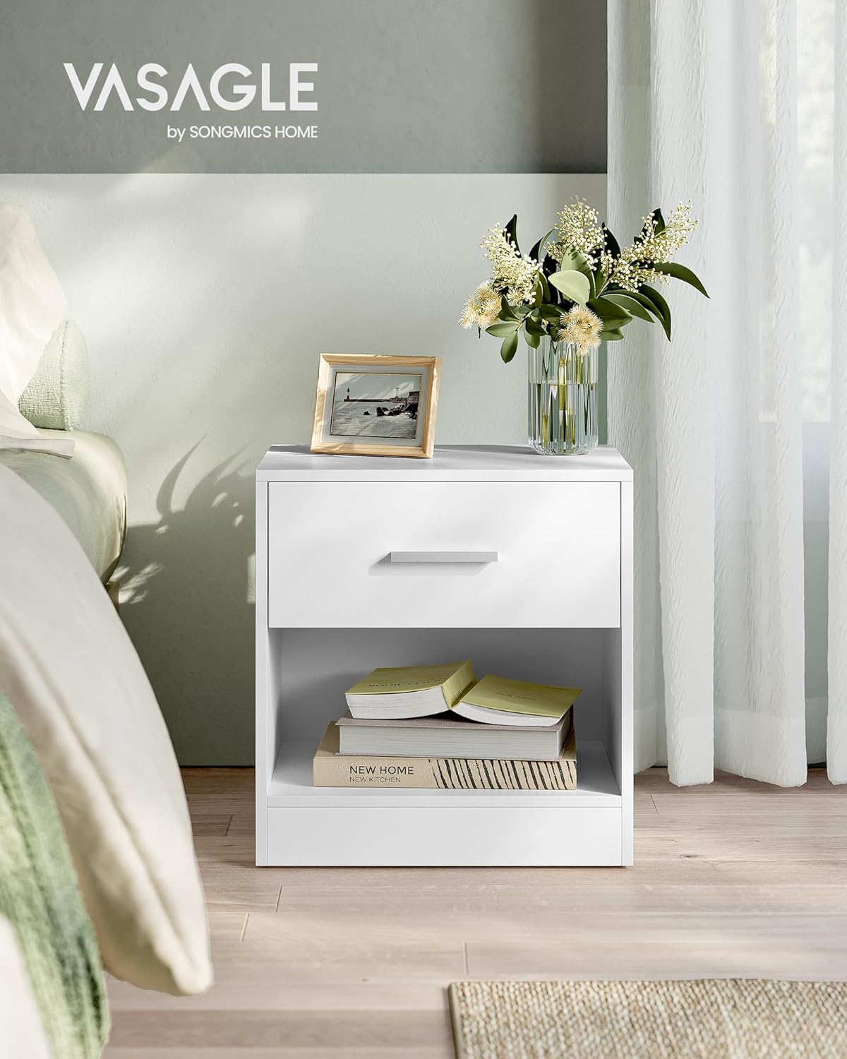 VASAGLE Set of 2 Bedside Table LET619T14