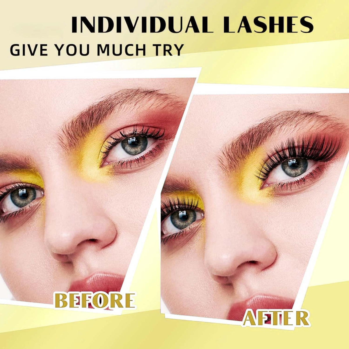 KASTWAVE Self Adhesive Eyelashes, 120Pcs Natural Look, No Glue Needed, Reusable Lashes, Black, Synthetic Hair, Clusters
