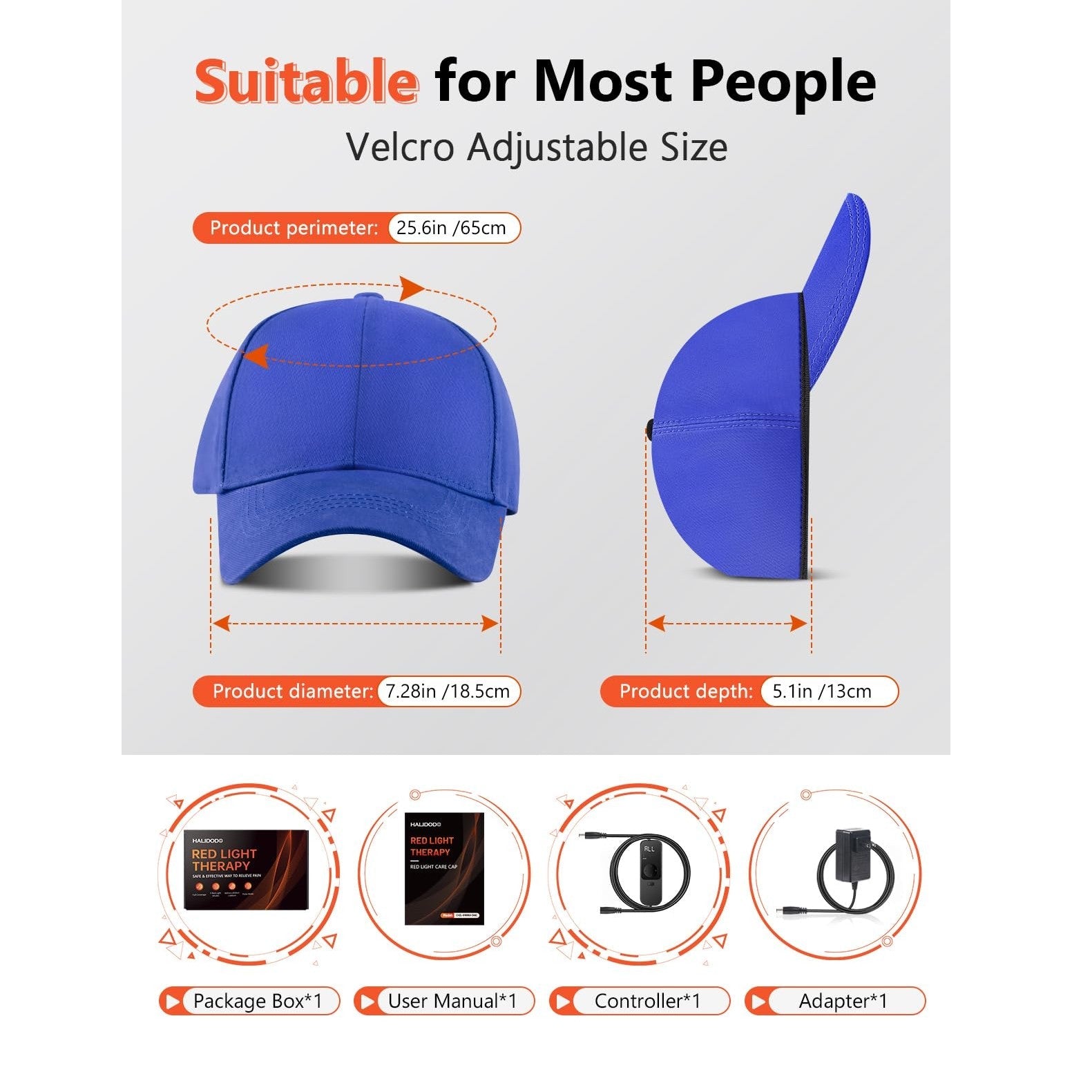 Red Light Hair Growth Cap, Red Light Therapy for Head, Red Infrared Light Therapy 660nm & 850nm & 940nm wavelength with Timer & Controller - Medaid International