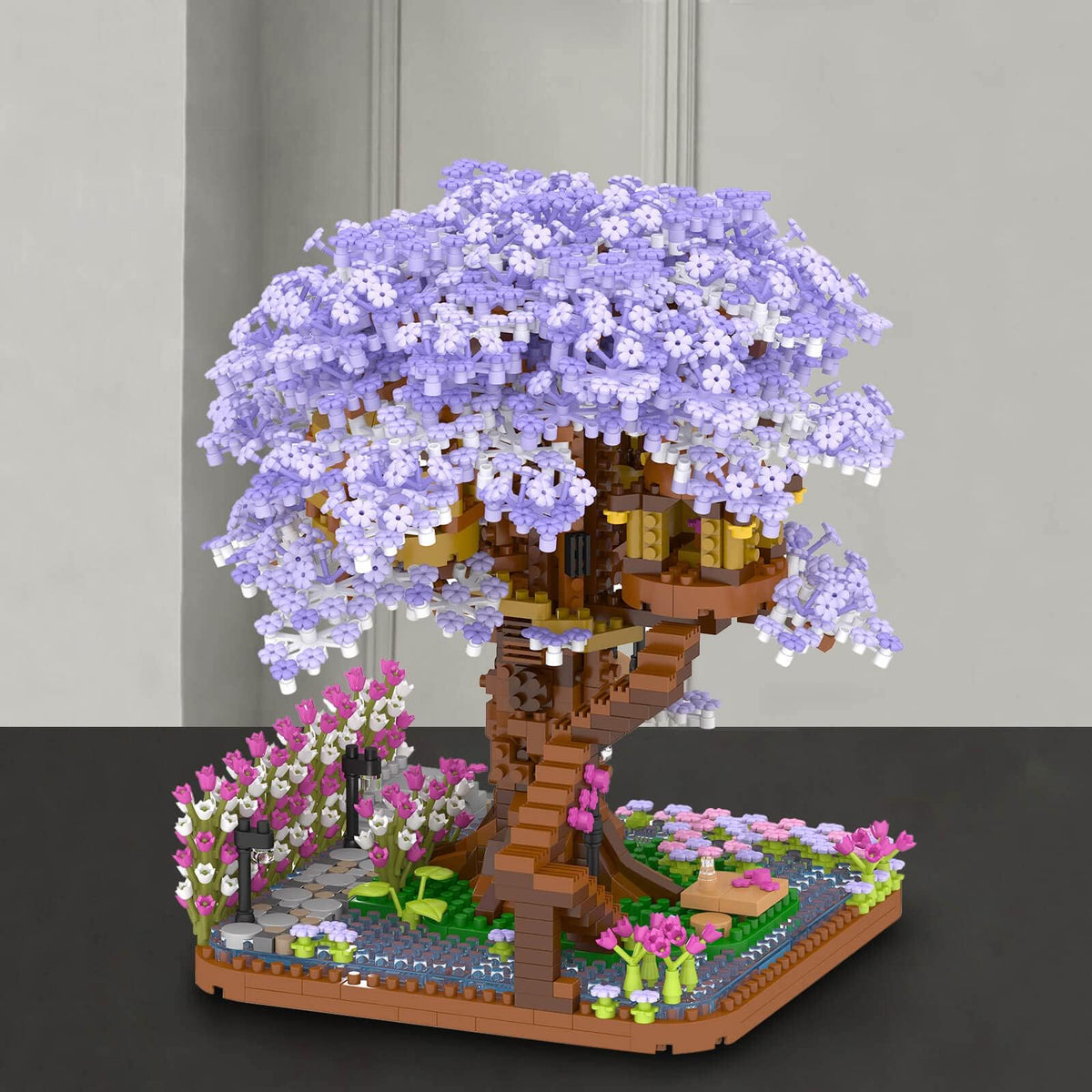 KASTWAVE Cherry Blossom Bonsai Tree Building Set, Flowers Tree House Model Sets for Adults, 2200Pcs Micro Bricks Collectible Creative Gifts for Adults Girls Boys 14+