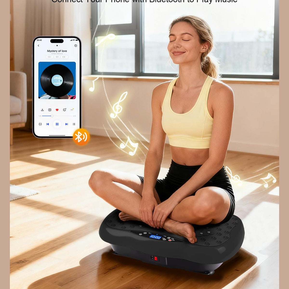 FURFAST Vibration Plate Exercise Machine, 10 Auto Modes/200-Levels Vibrating Plate for Lymphatic Drainage Weight Loss, 450lbs Capacity Whole Body Shake Plate for Women Men