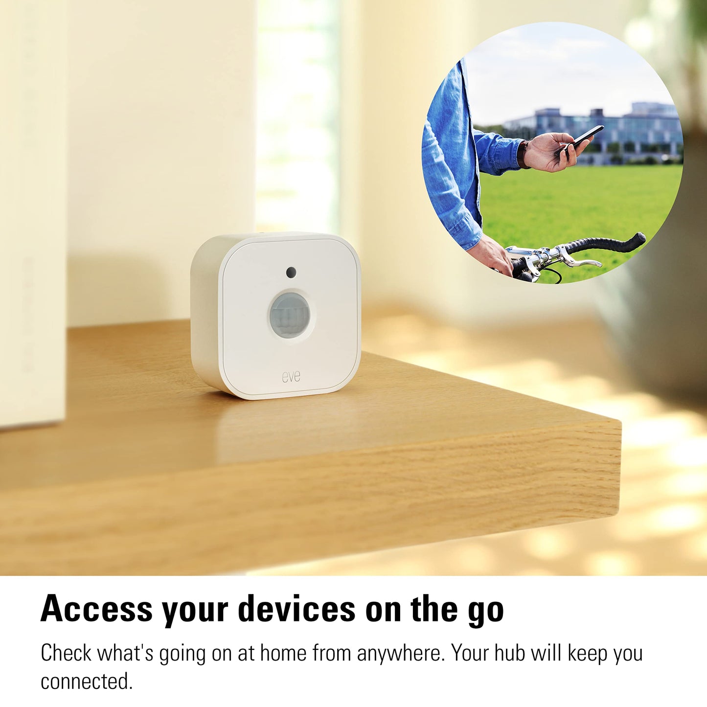 Eve Eve Motion (Matter) White Motion Detector, IPX3 Water Resistance, Light Sensor, 9 m Detection Range, Battery Powered, Matter-enabled, Thread-enabled - Medaid International