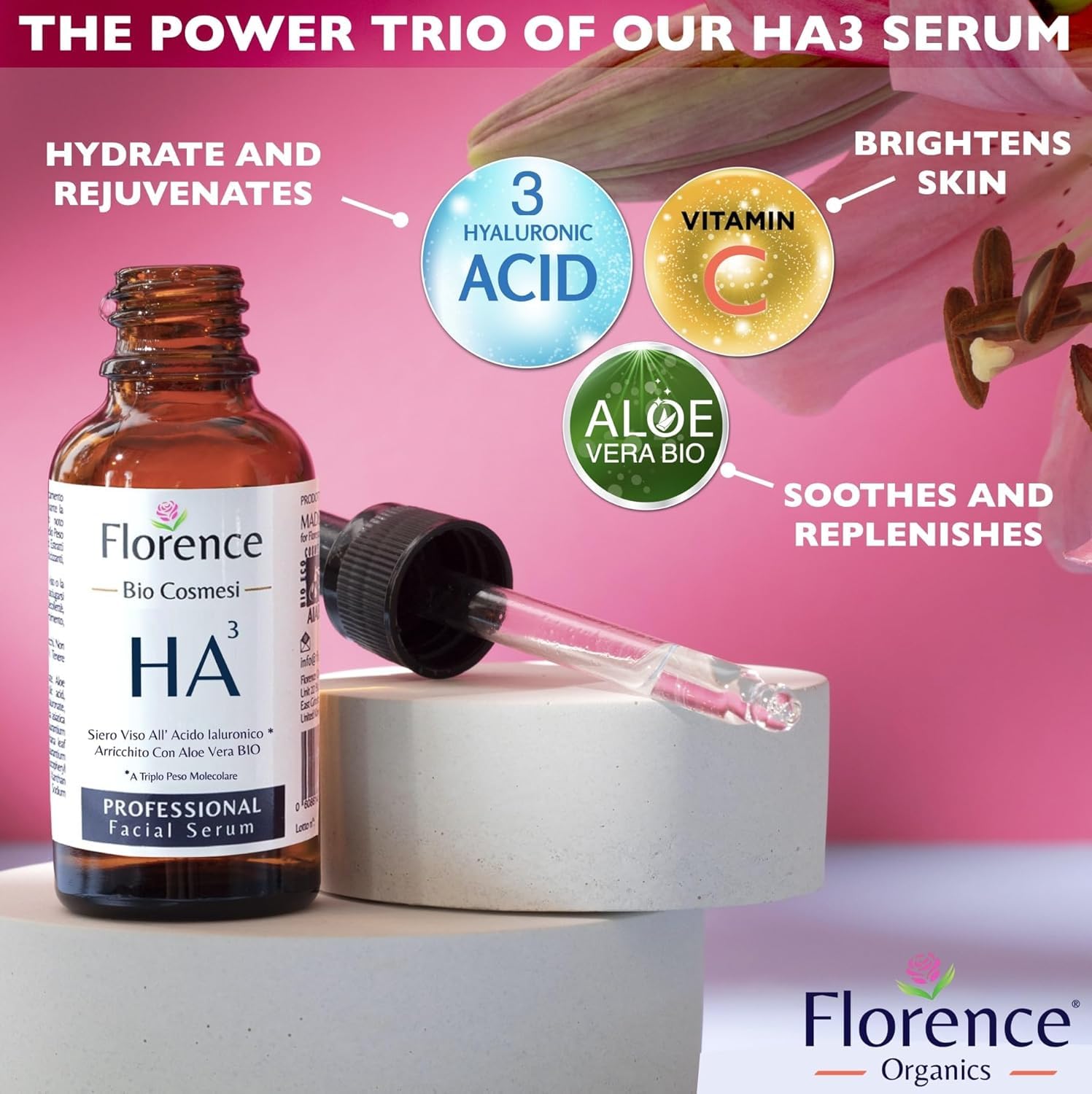Hyaluronic Acid Serum for Face – 100% Pure with Niacinamide. Anti-Aging, Hydrating Facial Serum for Plumper, Smoother Skin – Clarifying, Plumping, Ideal for Blemish-Prone Skin and a Radiant Complexion - Medaid International