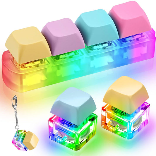 3 Pcs Decompression Toys Keyboard Clicker, Fidget Clicker Keyboard, Fidget Keychain, Stress Relief Toys, Stress Relief, Pass the Time, Stress Relief Gift for Adults