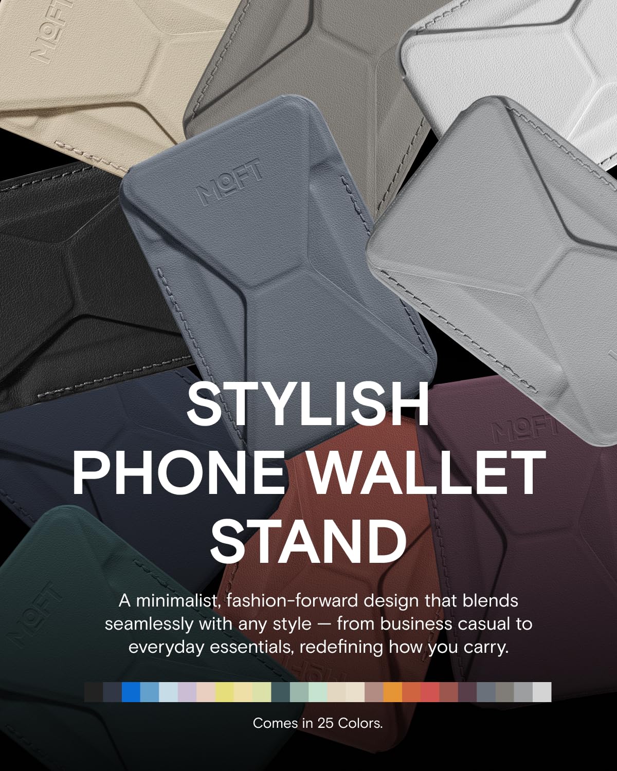 MOFT Magnetic Wallet Stand Compatible with iPhone 17/16/15/14/13/12 Series, Angle Adjustment & Magsafe Compatible MOVAS Phone Stand,Cool Grey - Medaid International