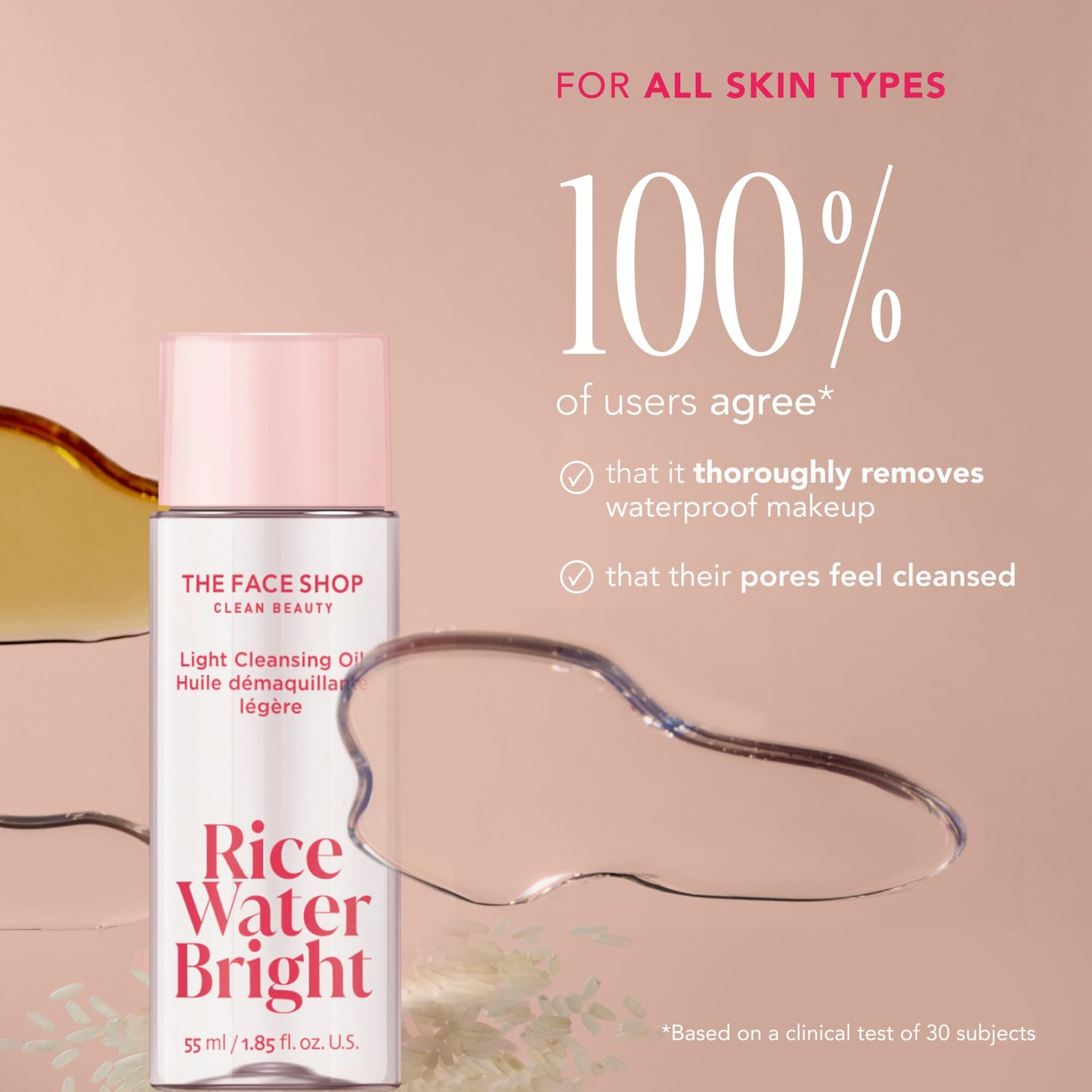 The Face Shop Rice Water Bright Vegan Double Cleanse Trial Set, Travel Size, Foaming Cleanser & Mini Cleansing Oil, Korean Skin Care, Gentle Face Cleanser & Pore Control, Moisturizing Makeup Remover - Medaid International