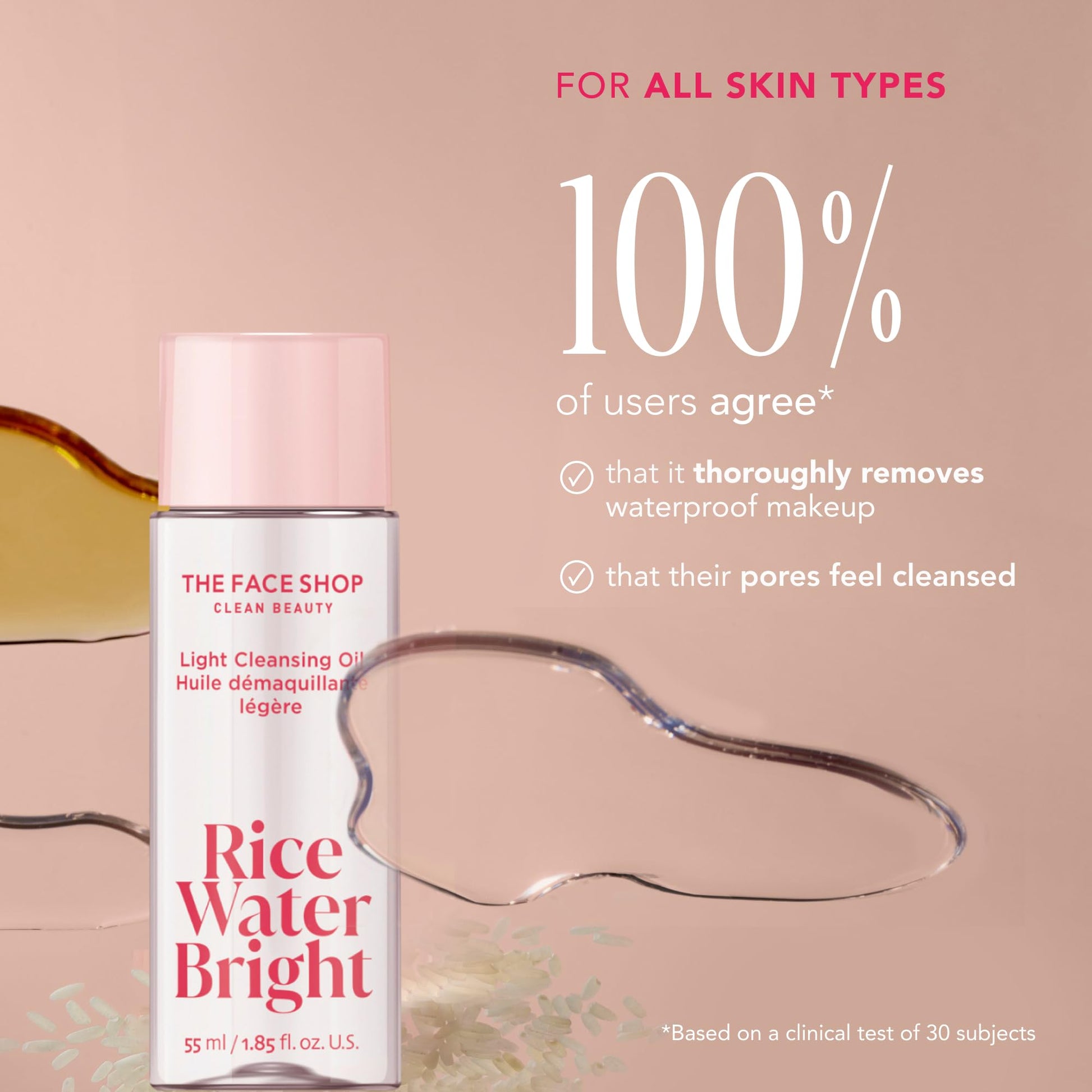 The Face Shop Rice Water Bright Vegan Double Cleanse Trial Set, Travel Size, Foaming Cleanser & Mini Cleansing Oil, Korean Skin Care, Gentle Face Cleanser & Pore Control, Moisturizing Makeup Remover - Medaid International