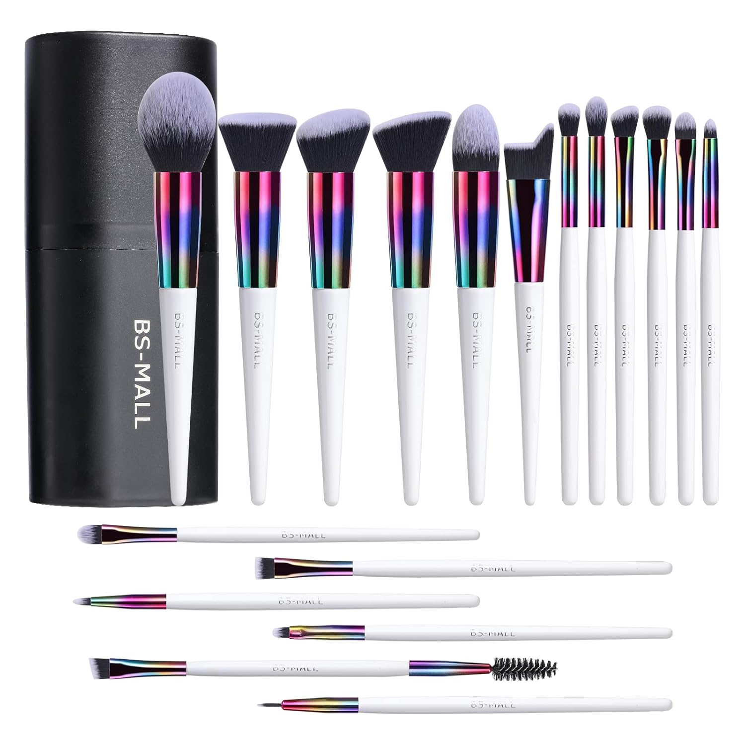 BS-MALL Makeup Brush Set 18 Pcs Premium Synthetic Foundation Powder Concealers Eye shadows Blush Makeup Brushes with black case - Medaid International
