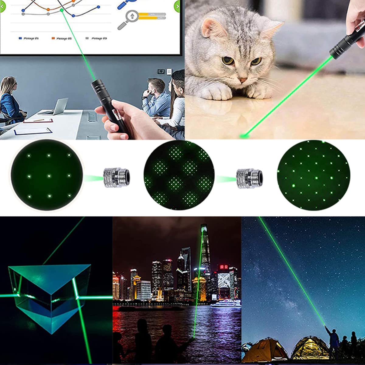 Green Laser Pointer Long-Range Laser Pointer High Power-Rechargeable Laser Pointer for Hiking, Presentations & Outdoor Use - Medaid International