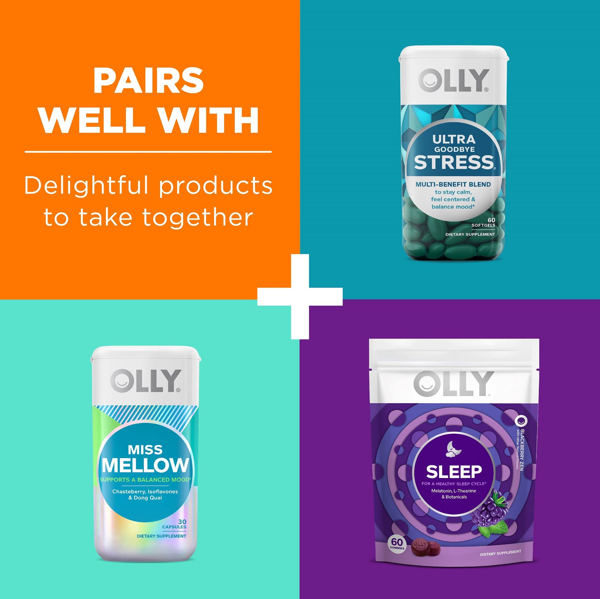 OLLY Hello Happy Gummy Worms, Mood Balance Support, Vitamin D, Saffron, Adult Chewable Supplement, Tropical Zing - 60 Count - Medaid International